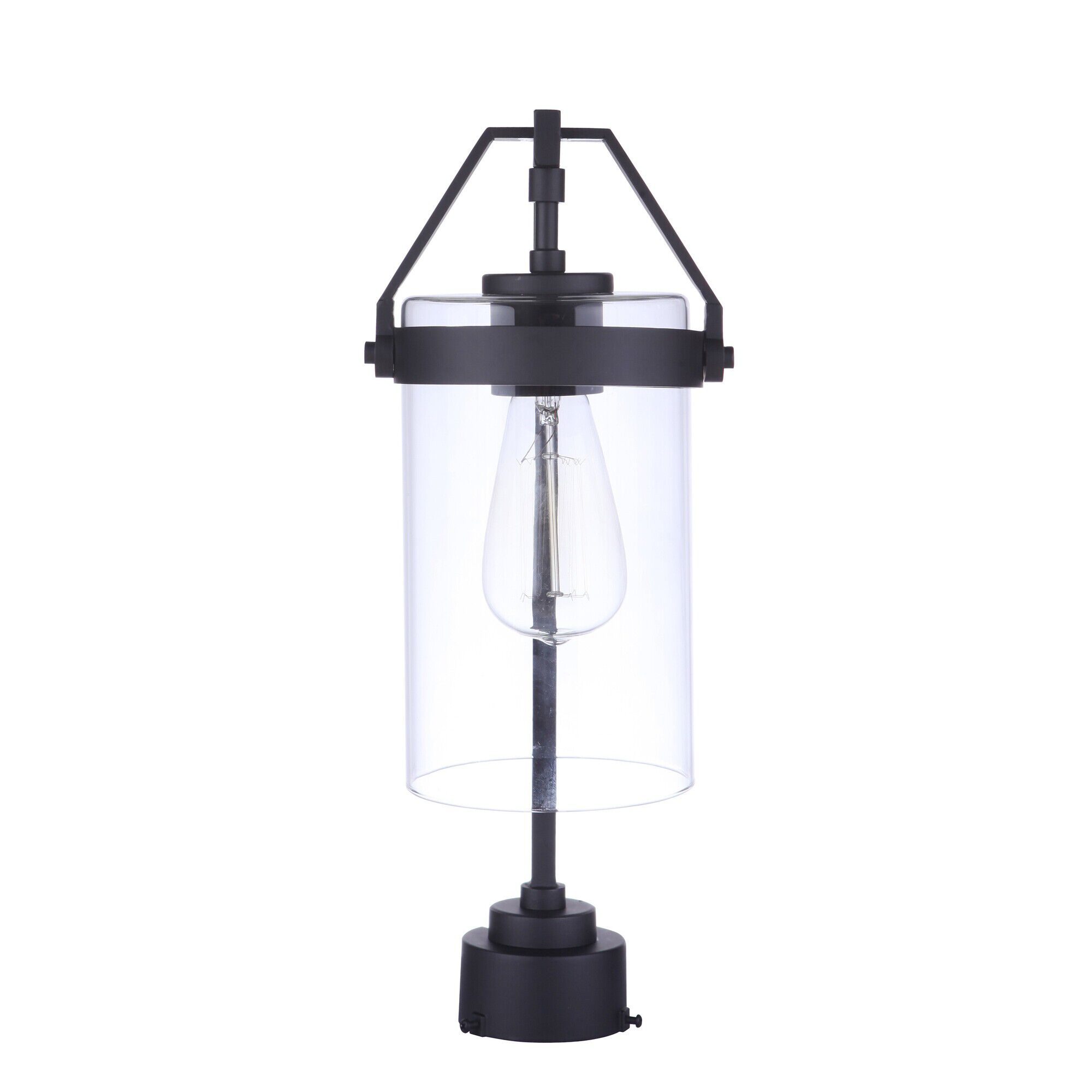 Shown in Midnight finish and Clear glass and Glass shade