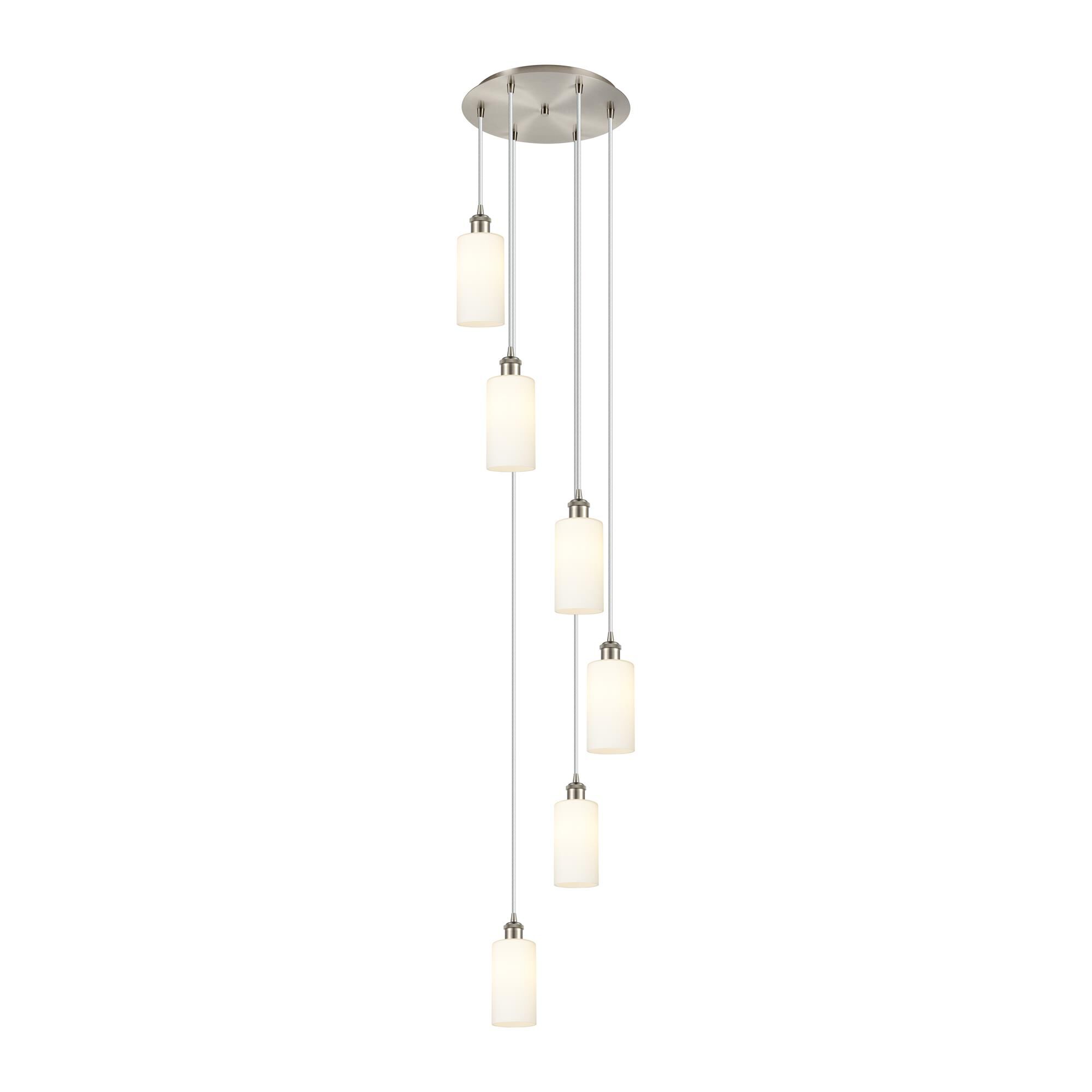 Shown in Satin Nickel finish and White shade