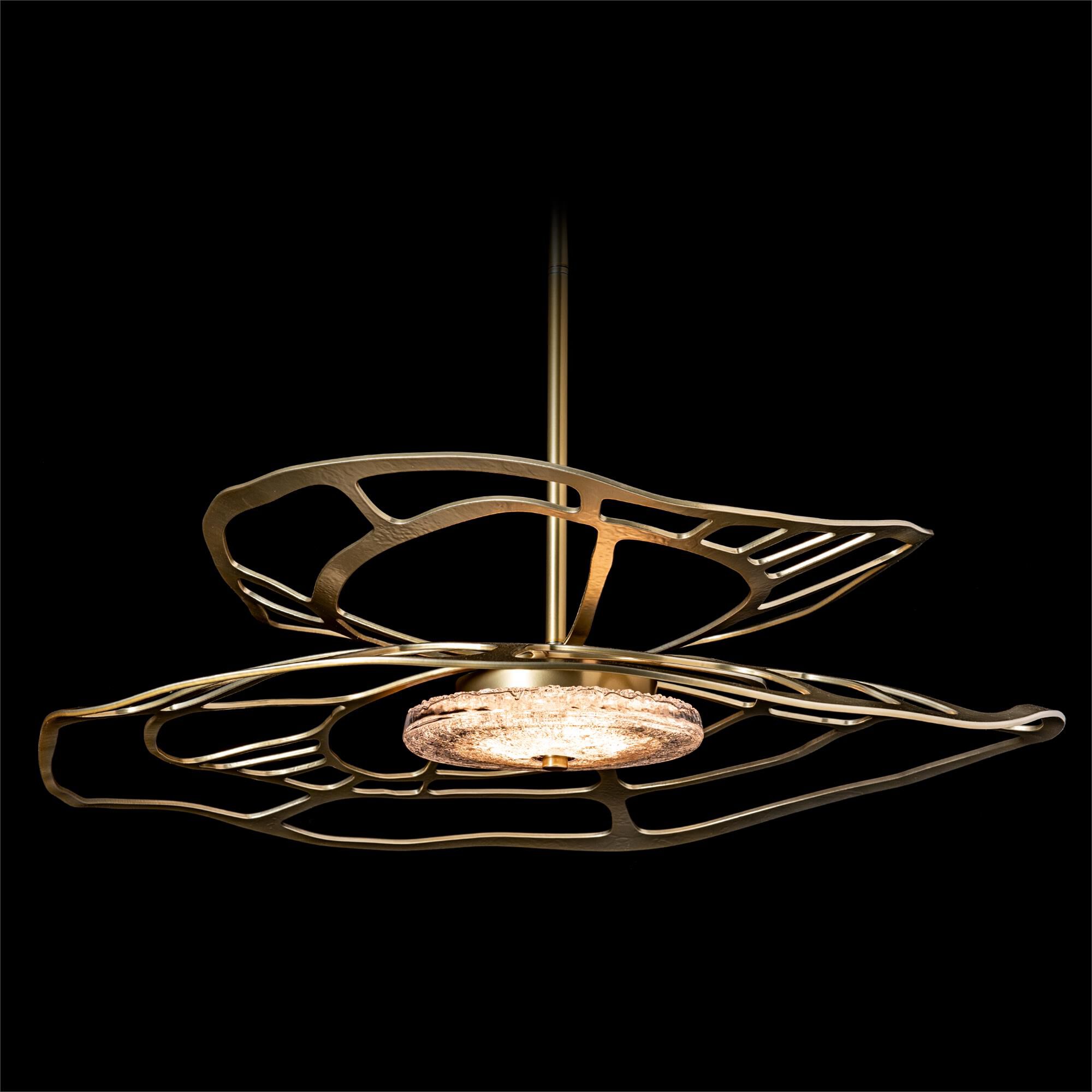 Shown in Modern Brass finish and Clear glass