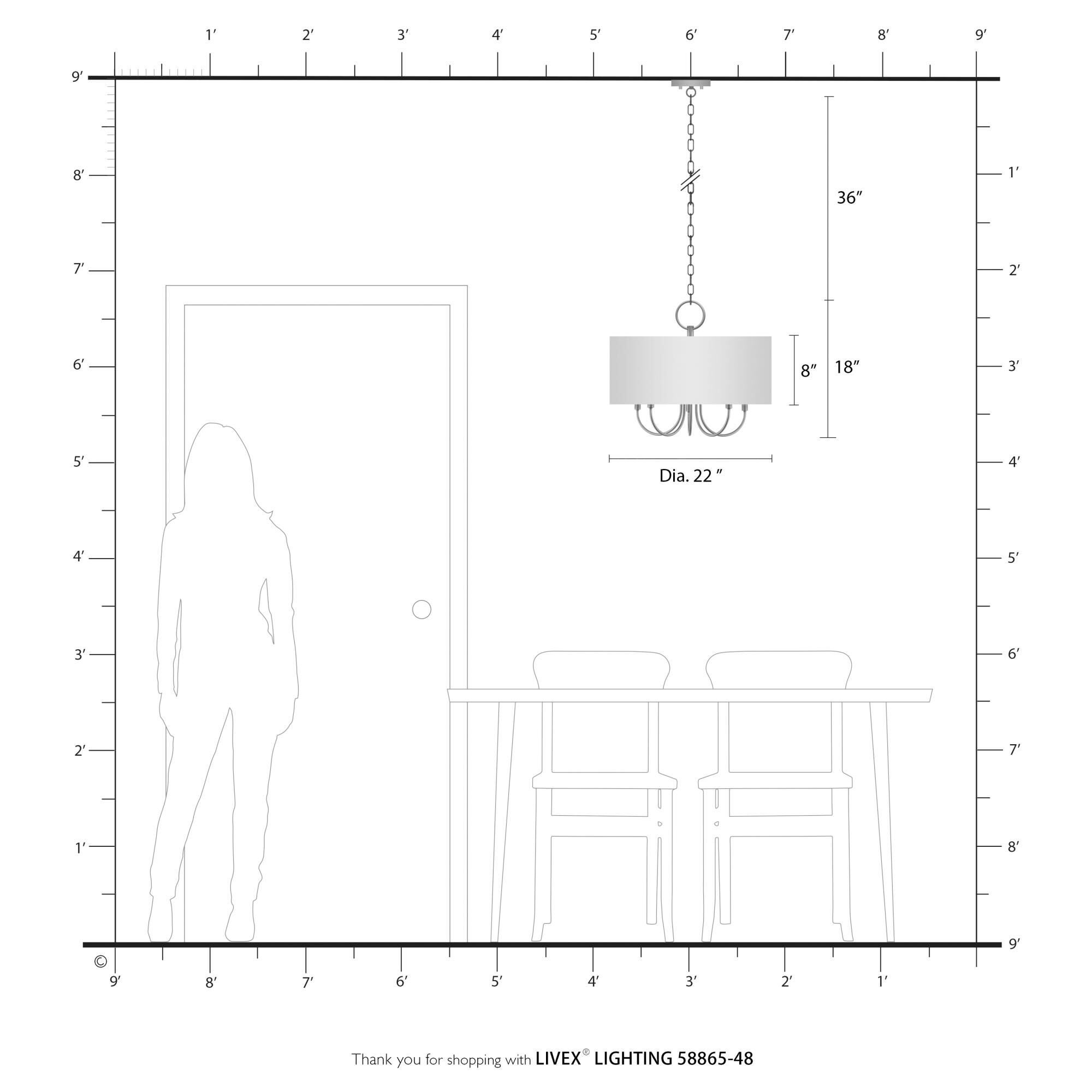 Bellingham 22 Inch Large Pendant by Livex Lighting