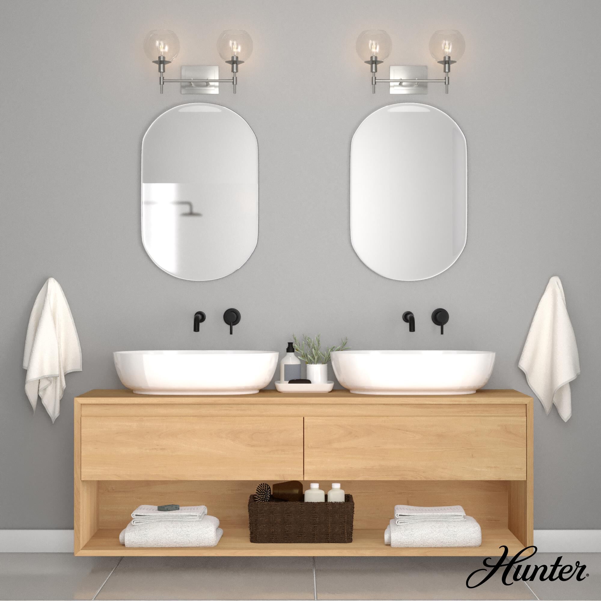 Xidane 18 Inch 2 Light Bath Vanity Light by Hunter Fan