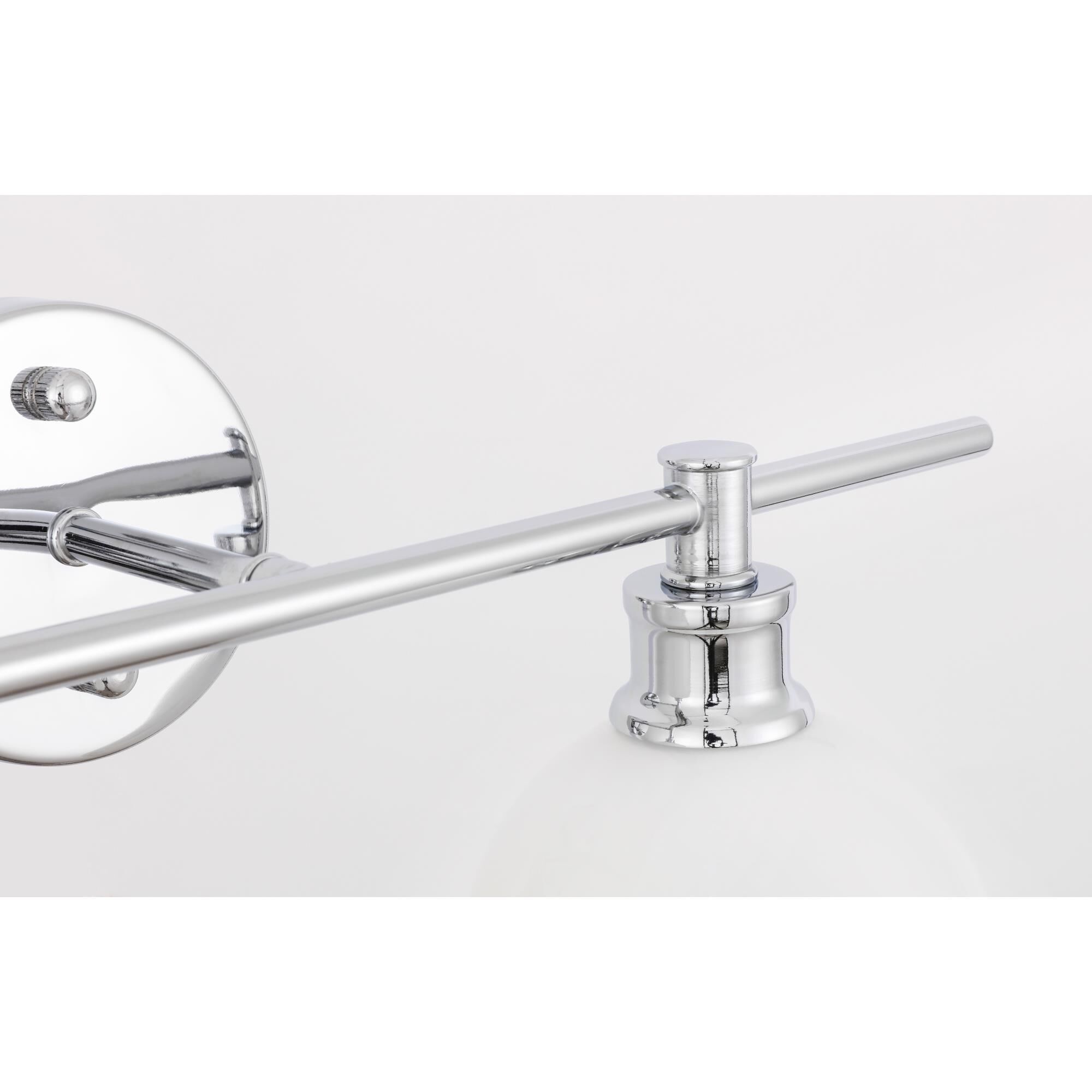 Shown in Chrome finish and Frosted White  glass