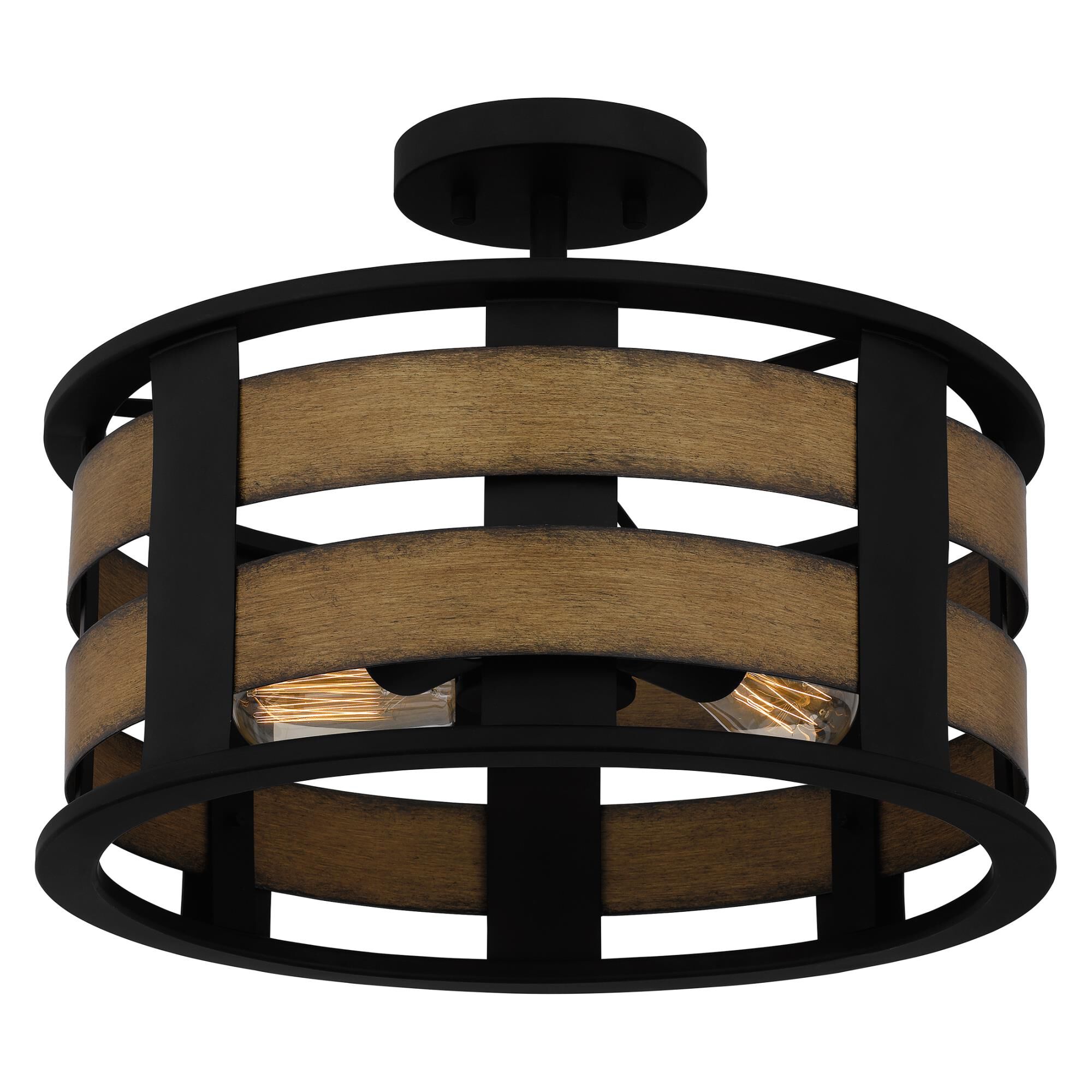 Milton 16 Inch 3 Light Semi Flush Mount by Quoizel