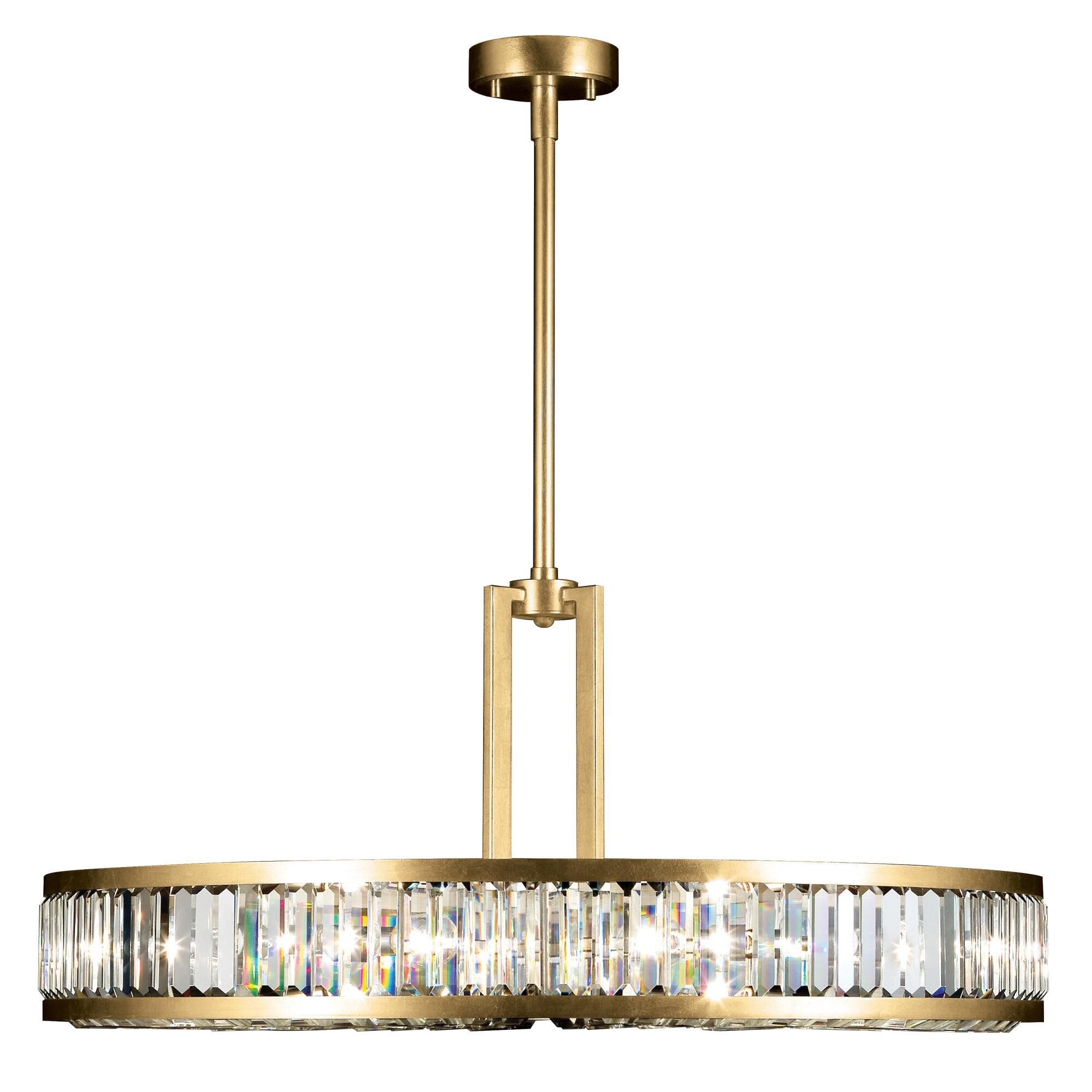 Shown in Gold finish and True crystal and False glass