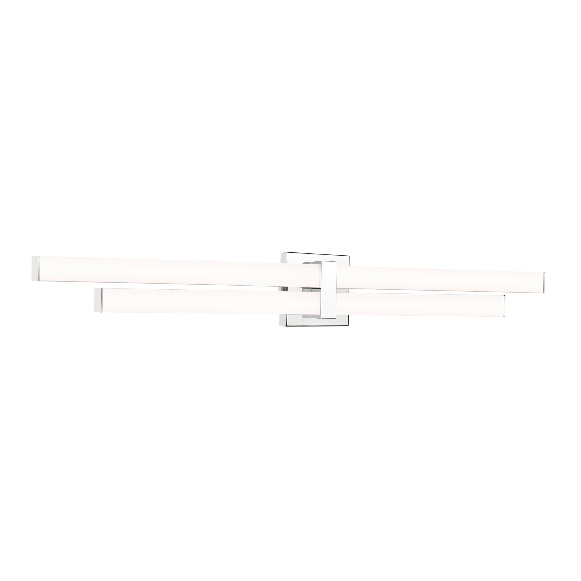 Shown in Chrome finish and Frosted glass and Frosted shade