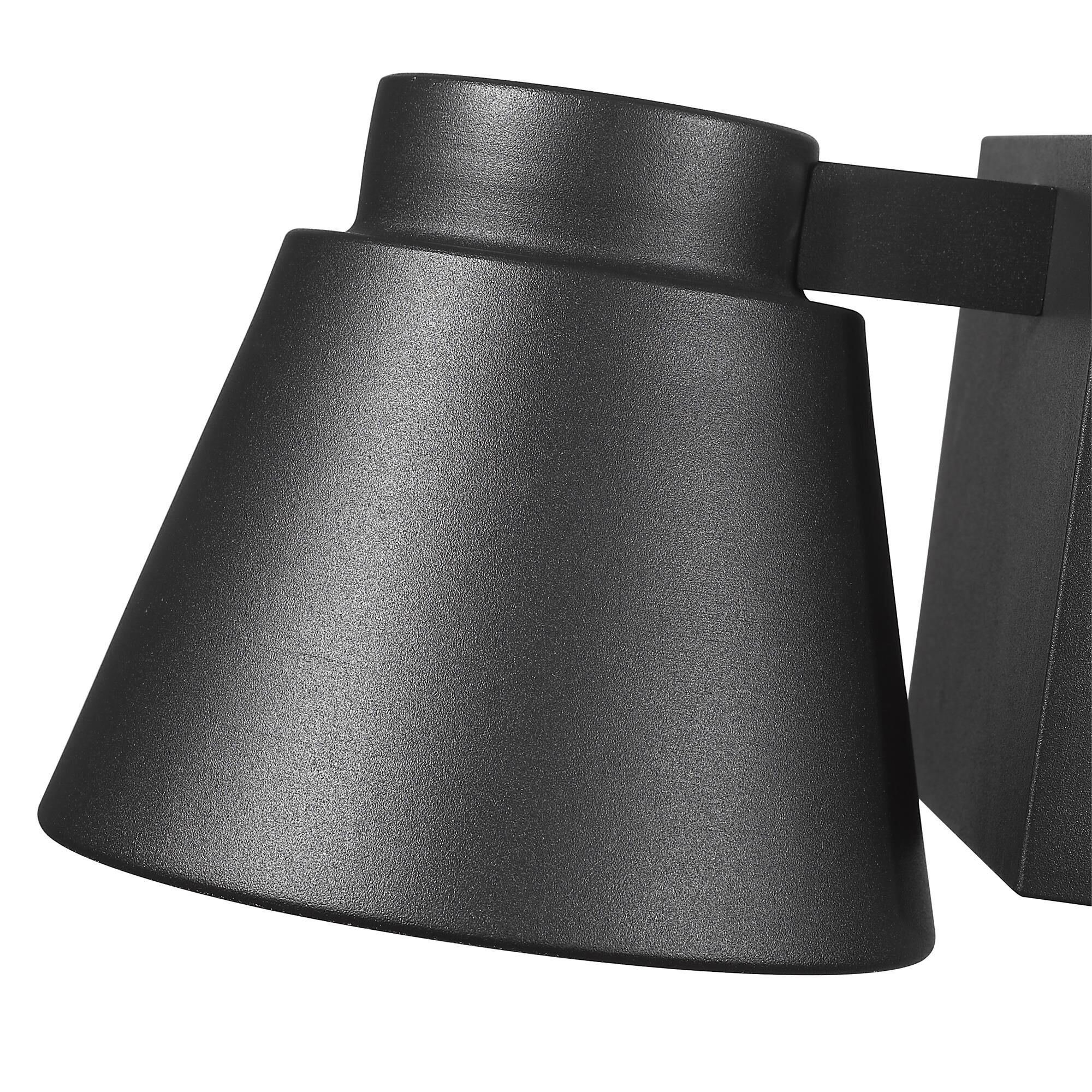 Shown in Black finish and Glass shade