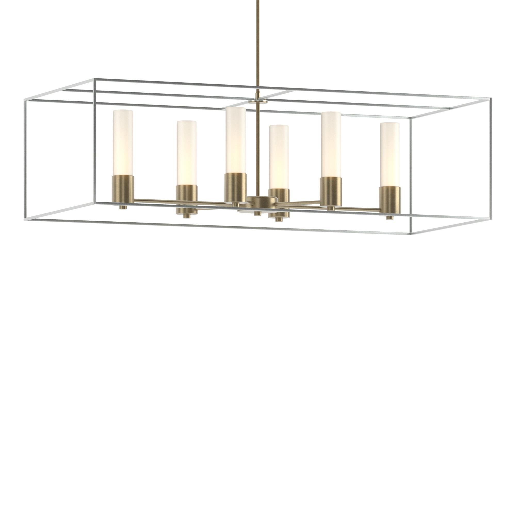 Shown in Soft Gold finish and Opal glass and Vintage Platinum accent