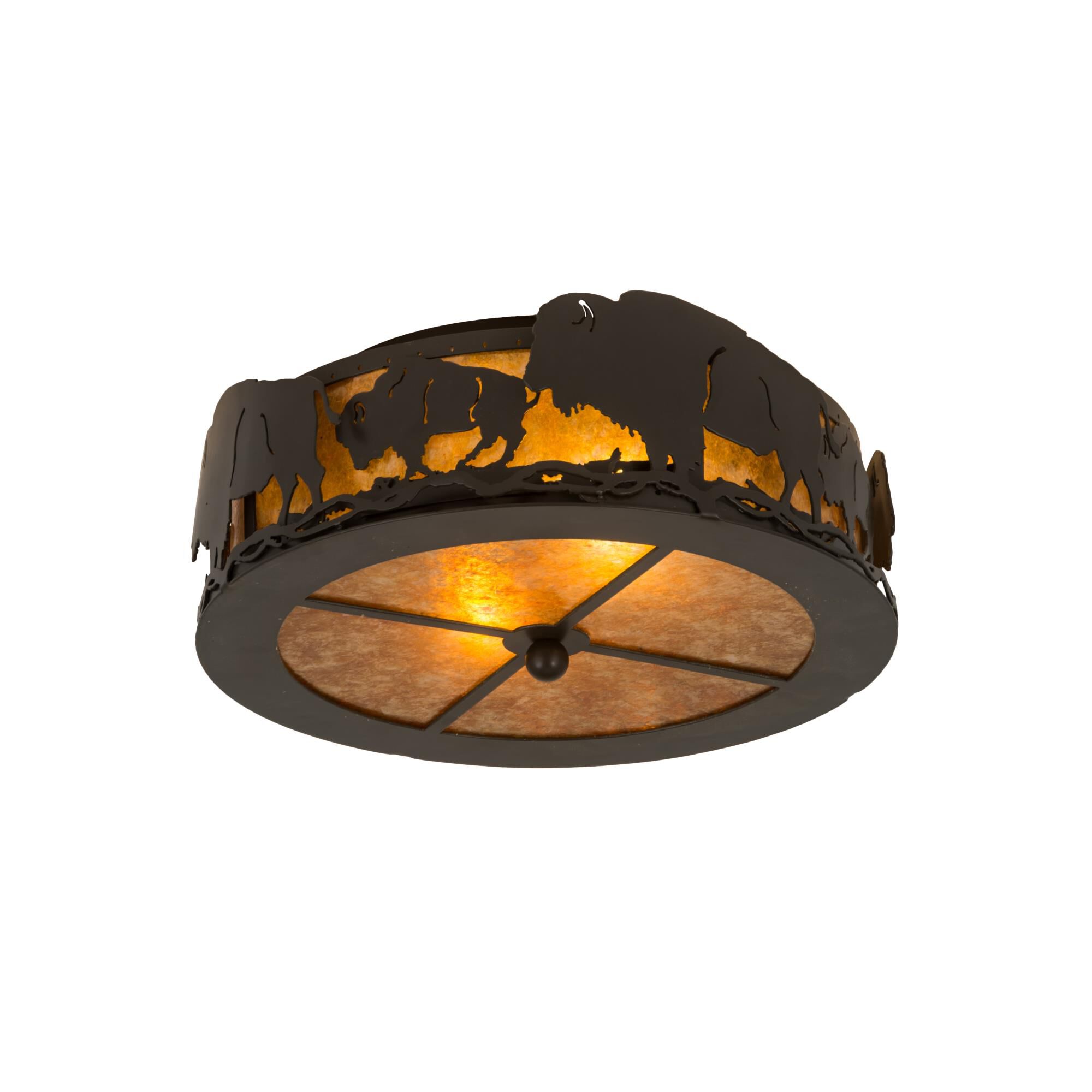 Shown in Timeless Bronze finish and Amber Mica glass