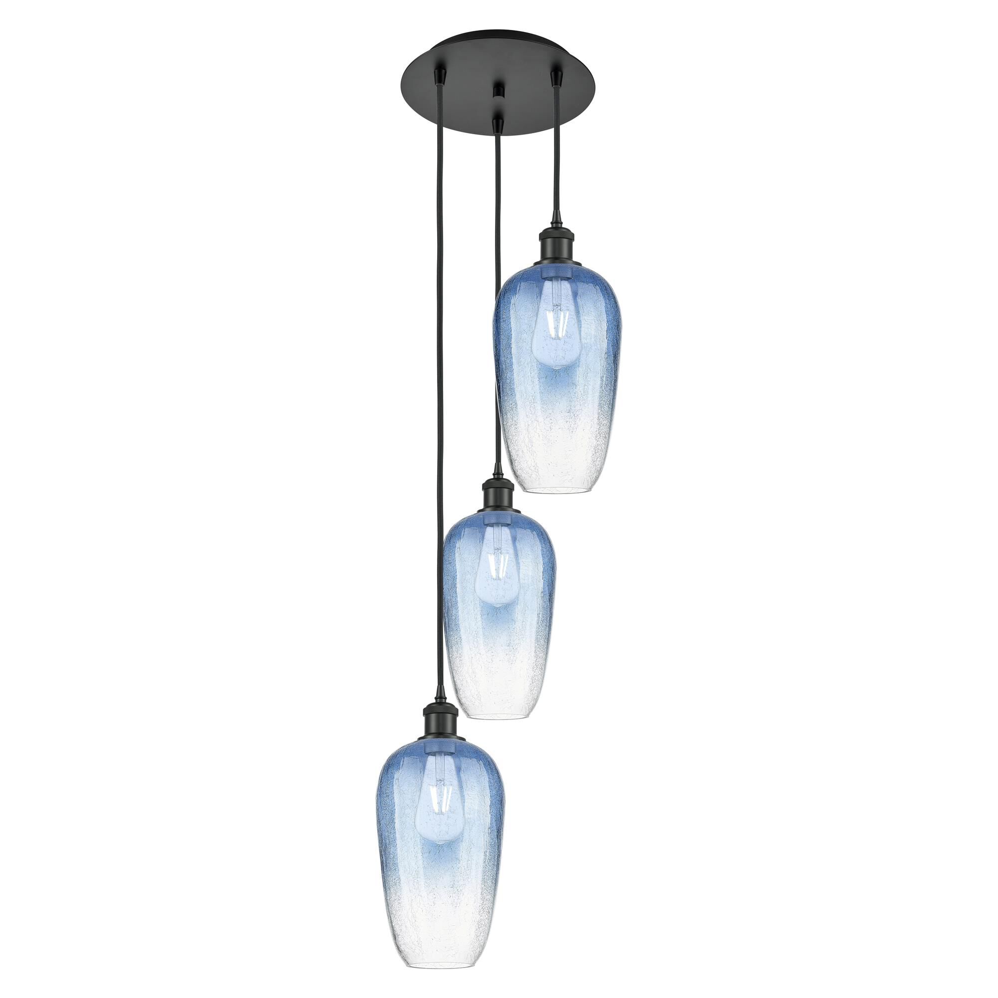 Shown in Matte Black finish and Sapphire Blue glass
