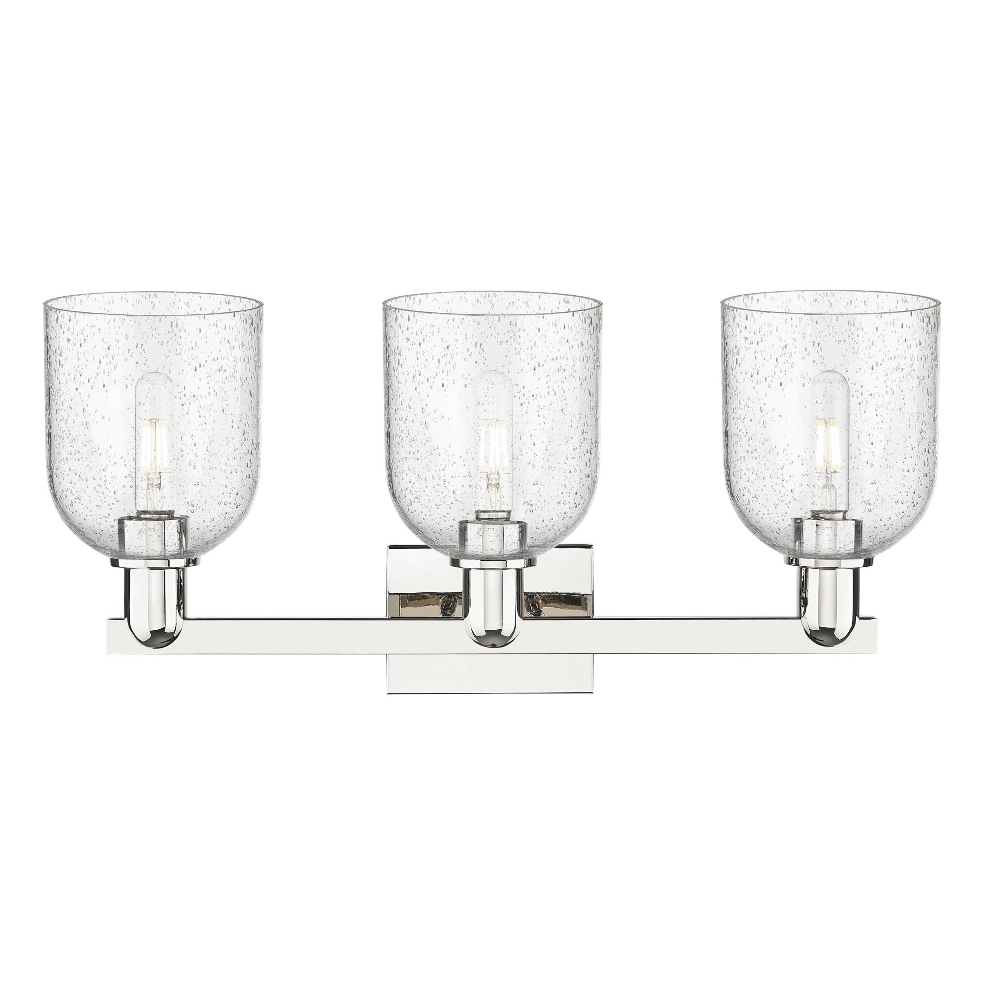 Shown in Polished Nickel finish and Seedy glass