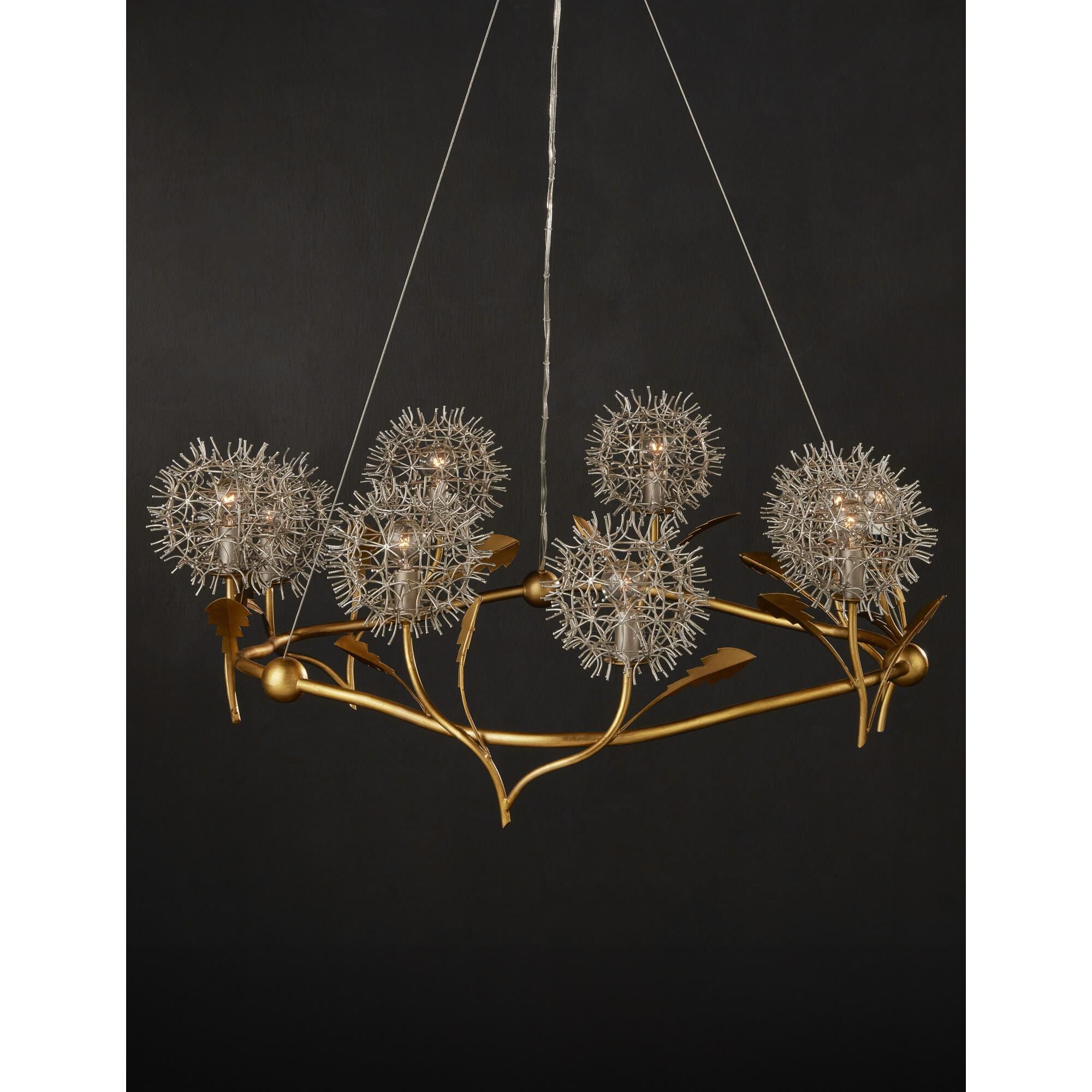 Dandelion 38 Inch 9 Light Chandelier by Currey and Company