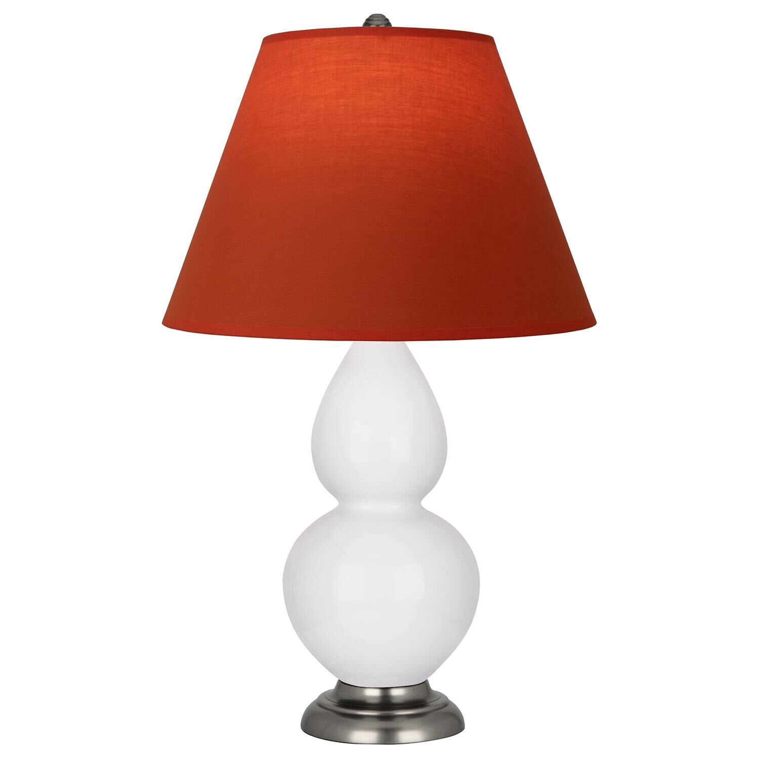 Shown in Daisy finish and Tangerine and Taupe Lining shade and Antique Silver accent