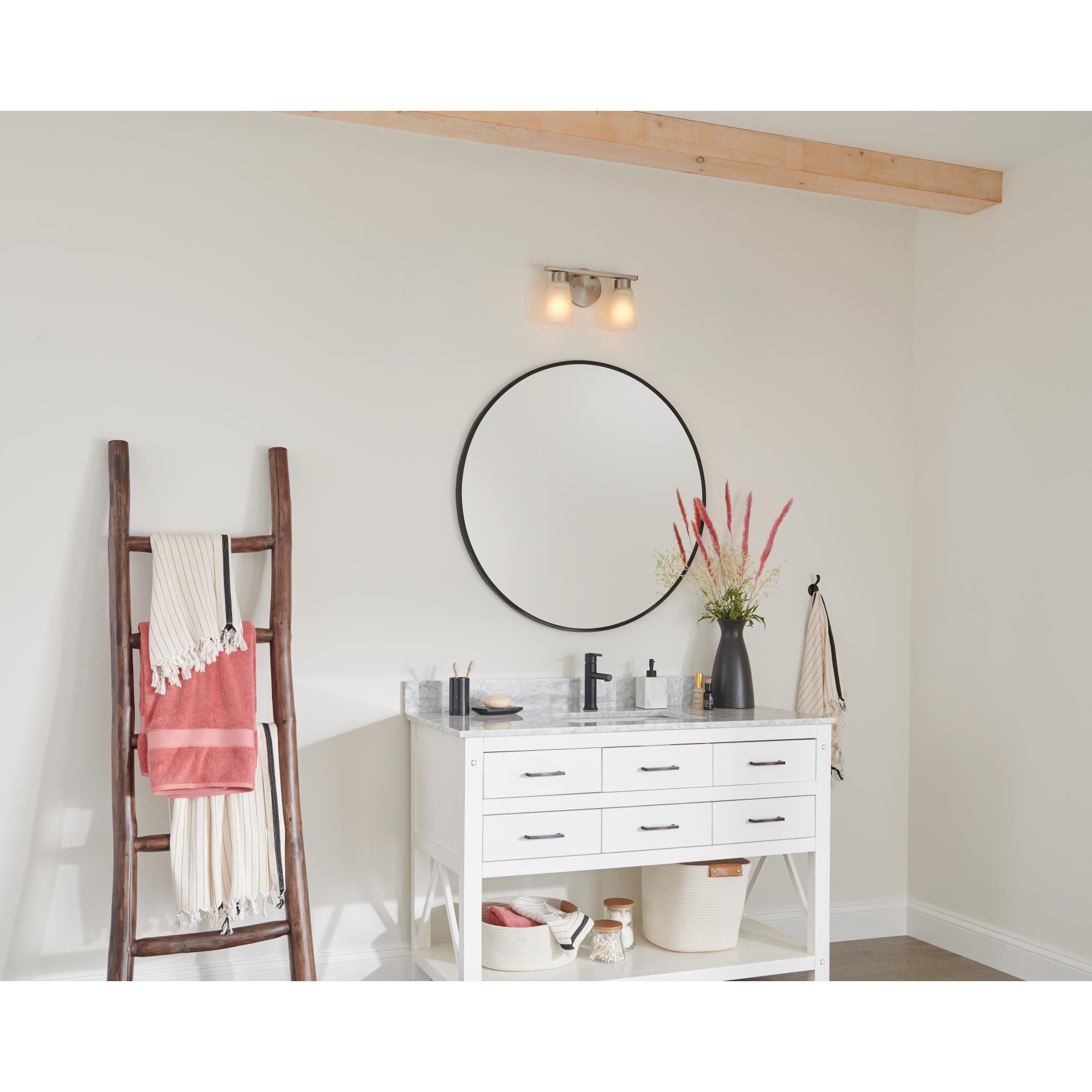 Shown in Brushed Nickel finish and Clear glass