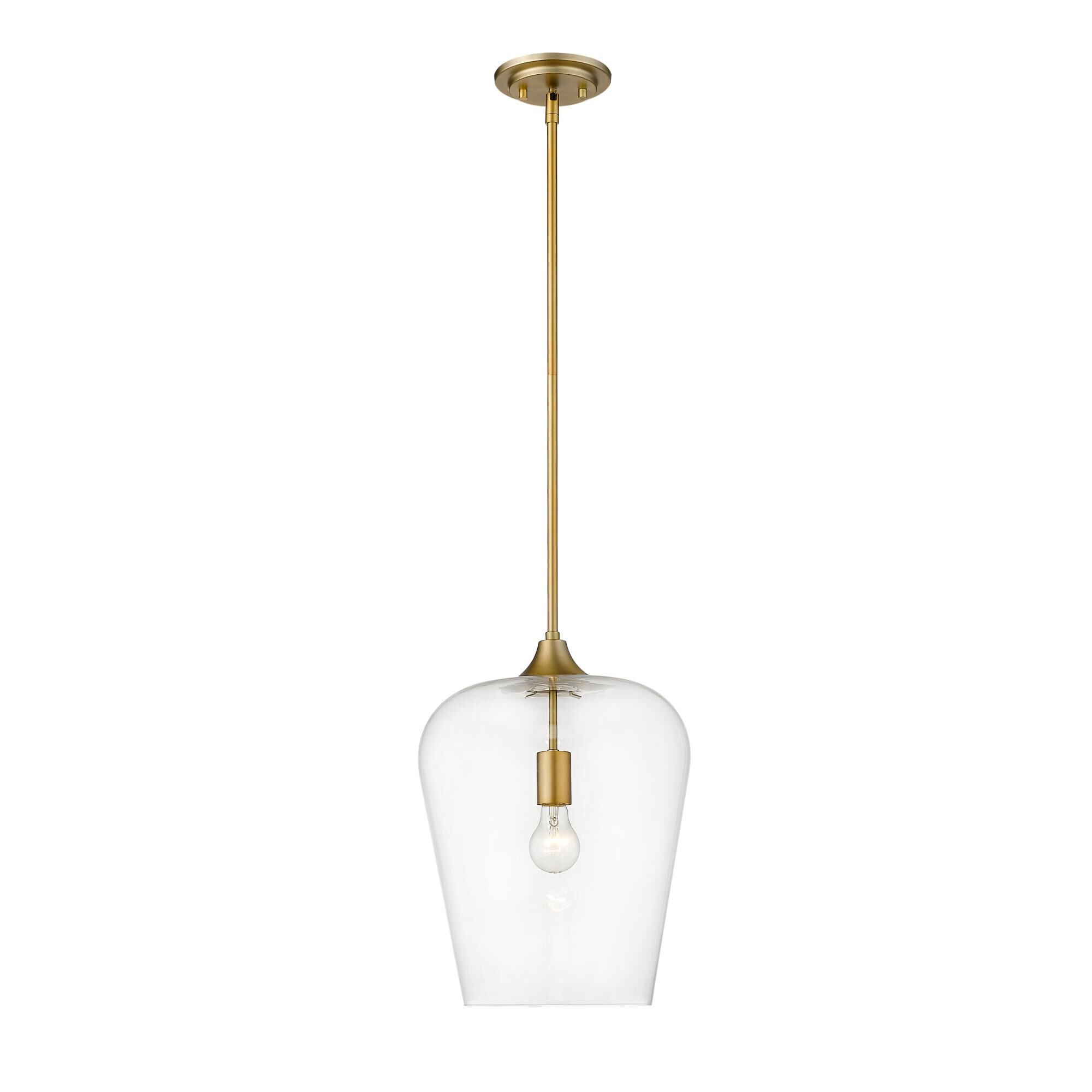 Shown in Olde Brass finish and Glass shade
