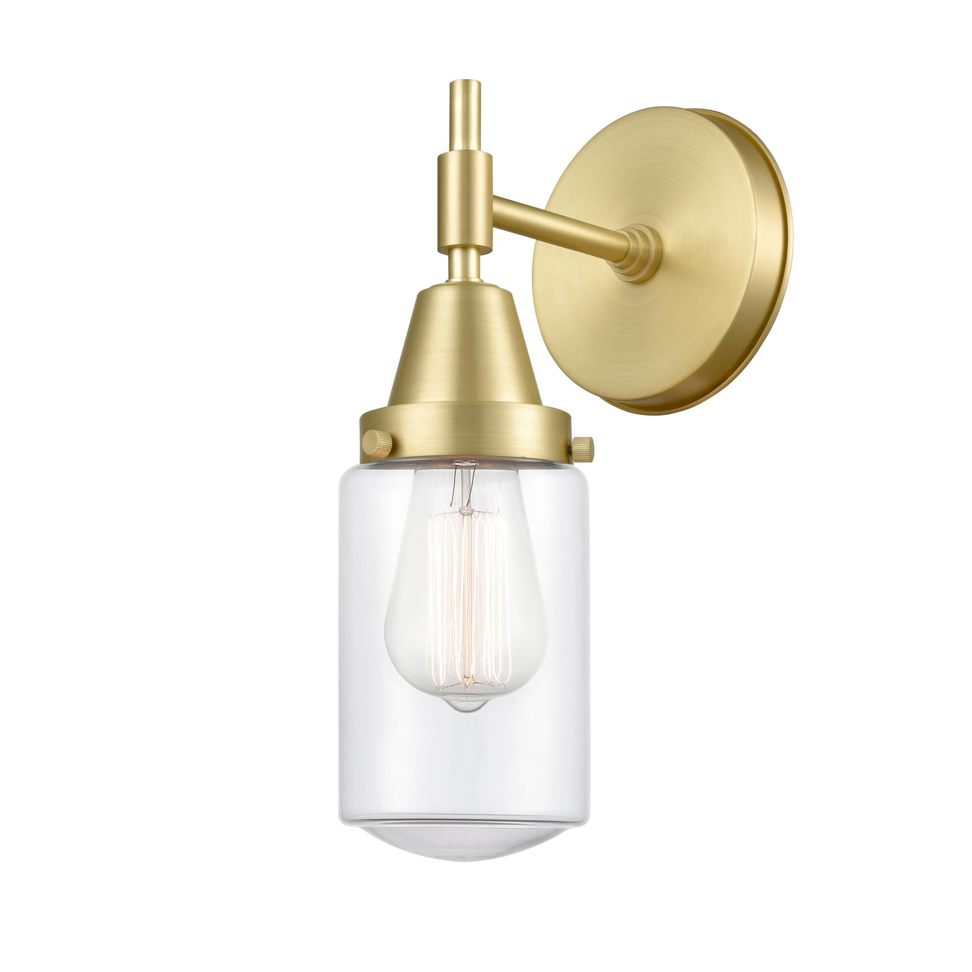 Shown in Satin Brass finish and Clear Large Cone glass