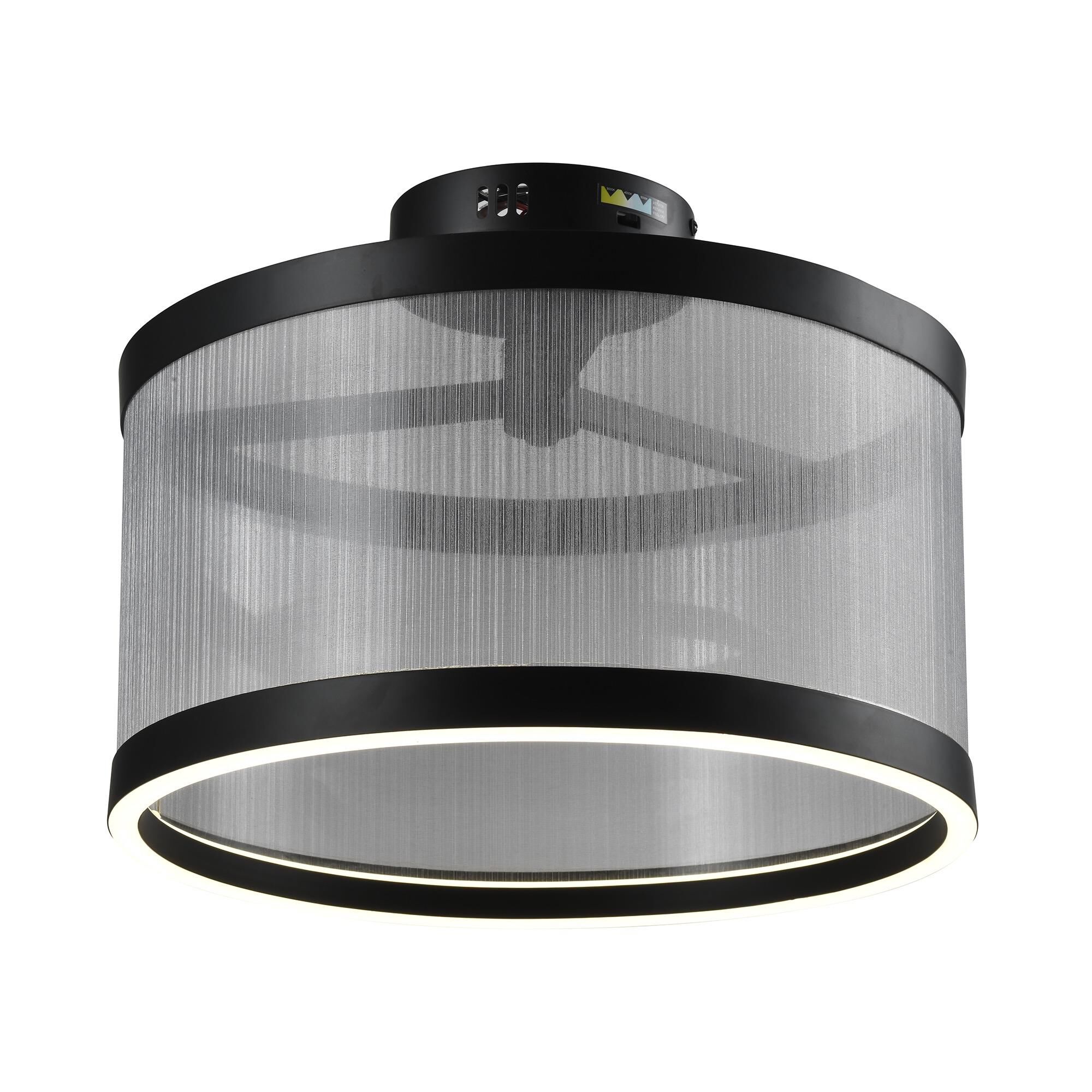 Shown in Black finish and Silver Organza Hardback shade