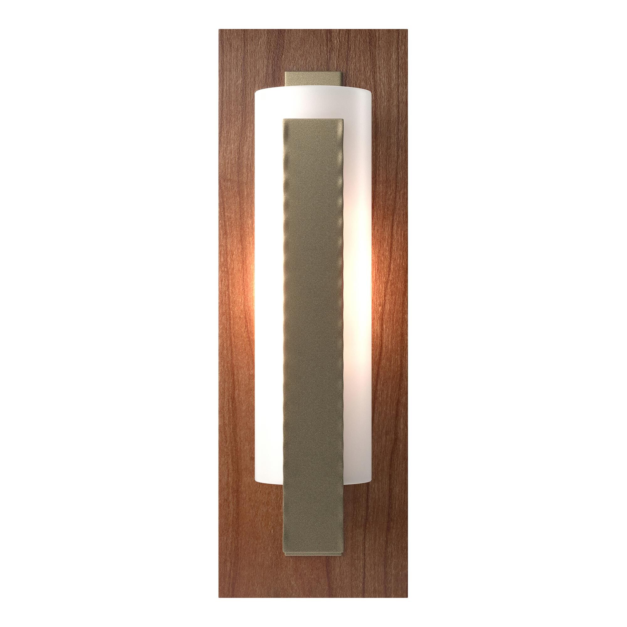 Shown in Soft Gold finish and Opal glass and Cherry accent
