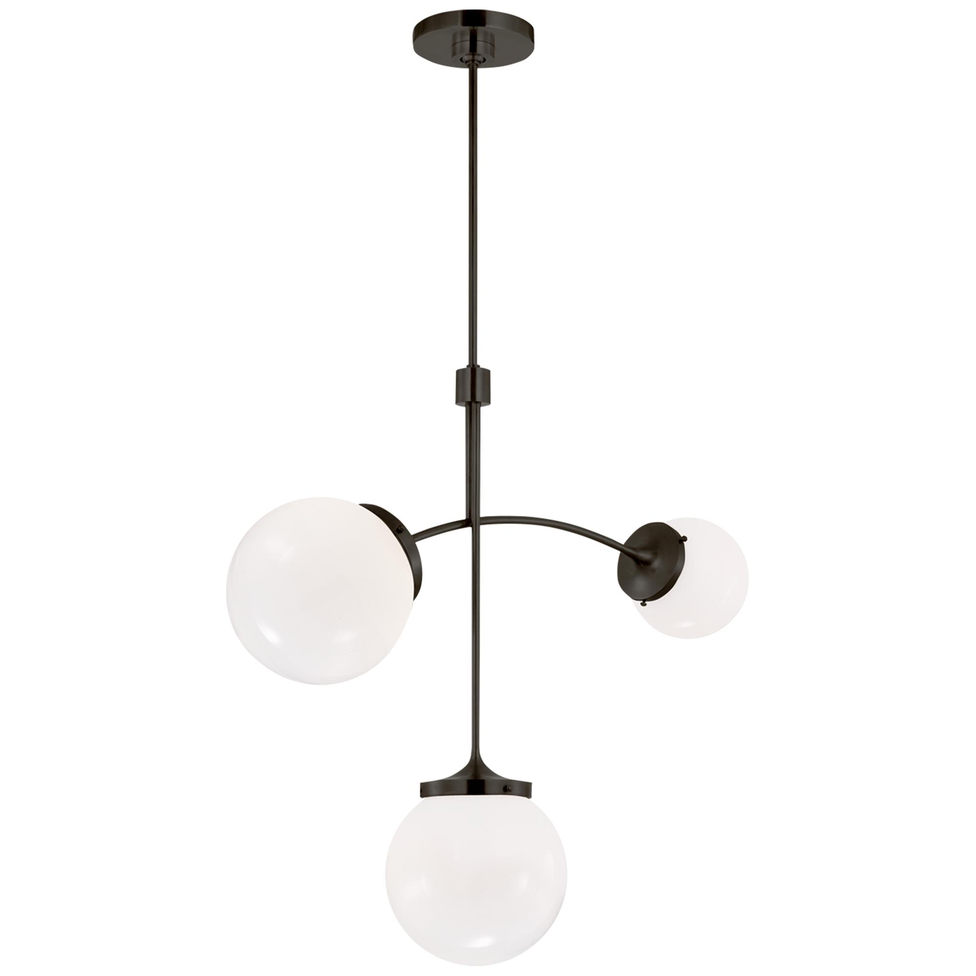 Shown in Bronze finish and White glass
