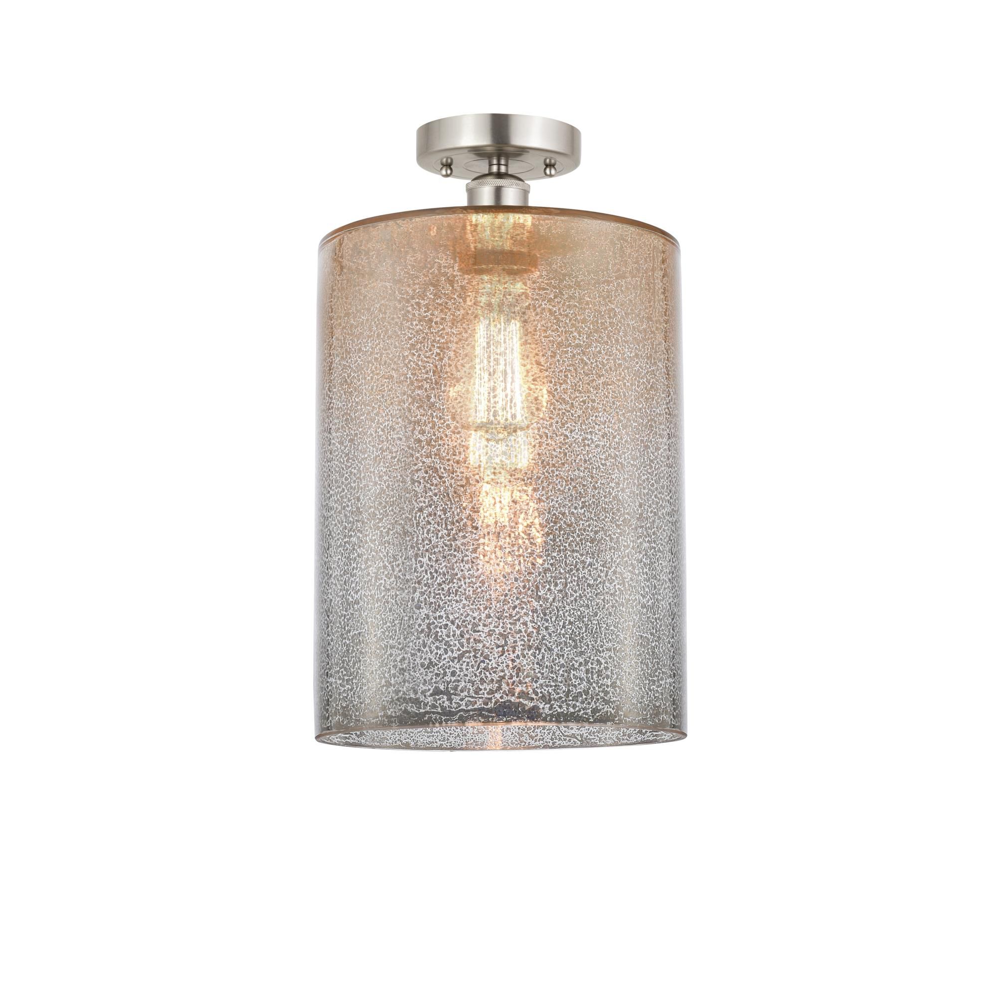 Shown in Brushed Satin Nickel finish and Mercury glass