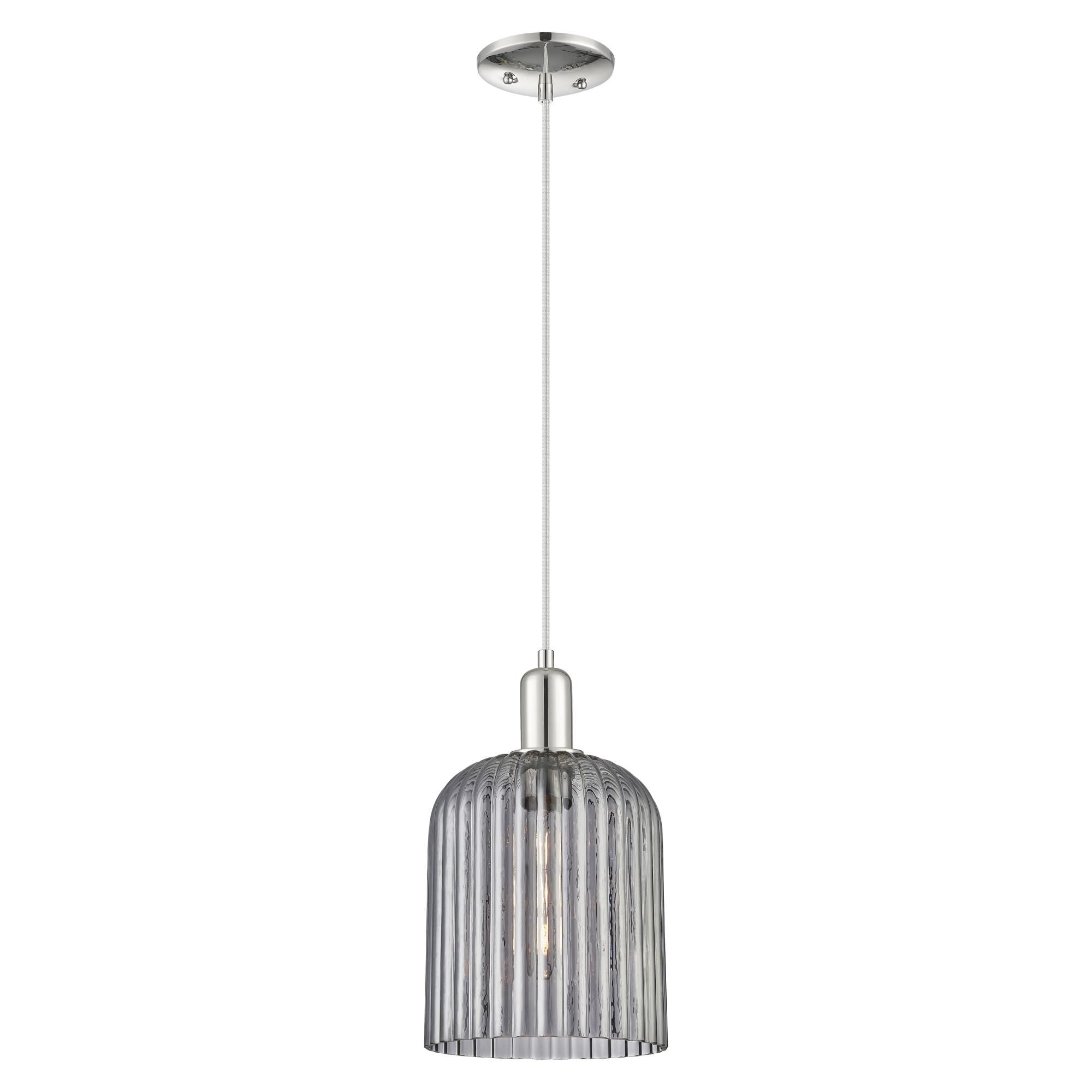 Shown in Polished Nickel finish and Light Smoke glass