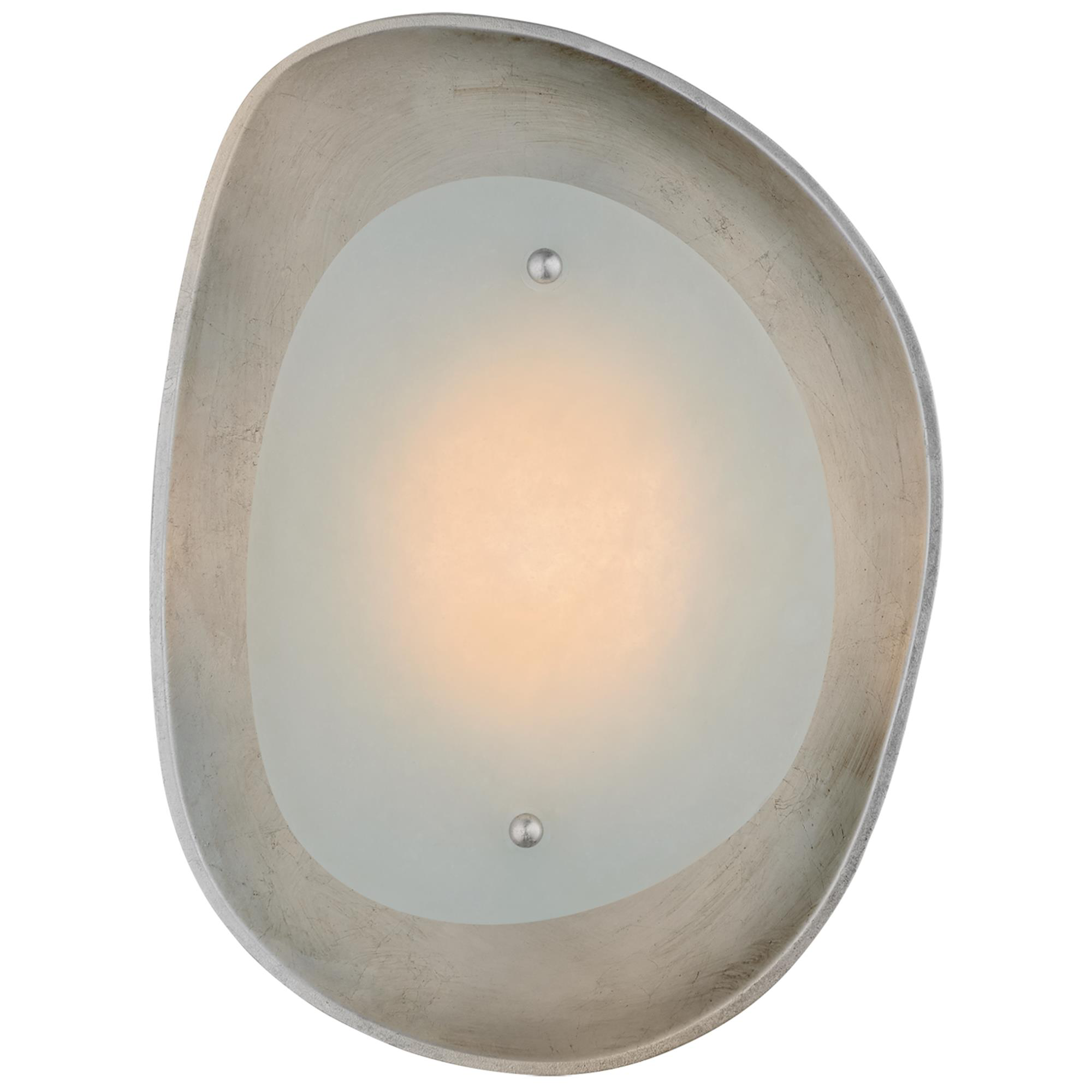 Shown in Burnished Silver Leaf finish and Alabaster shade