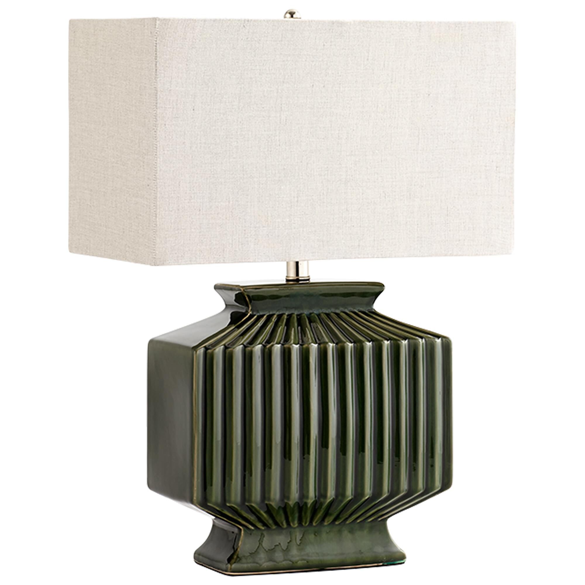 Shown in Green finish and Linen shade
