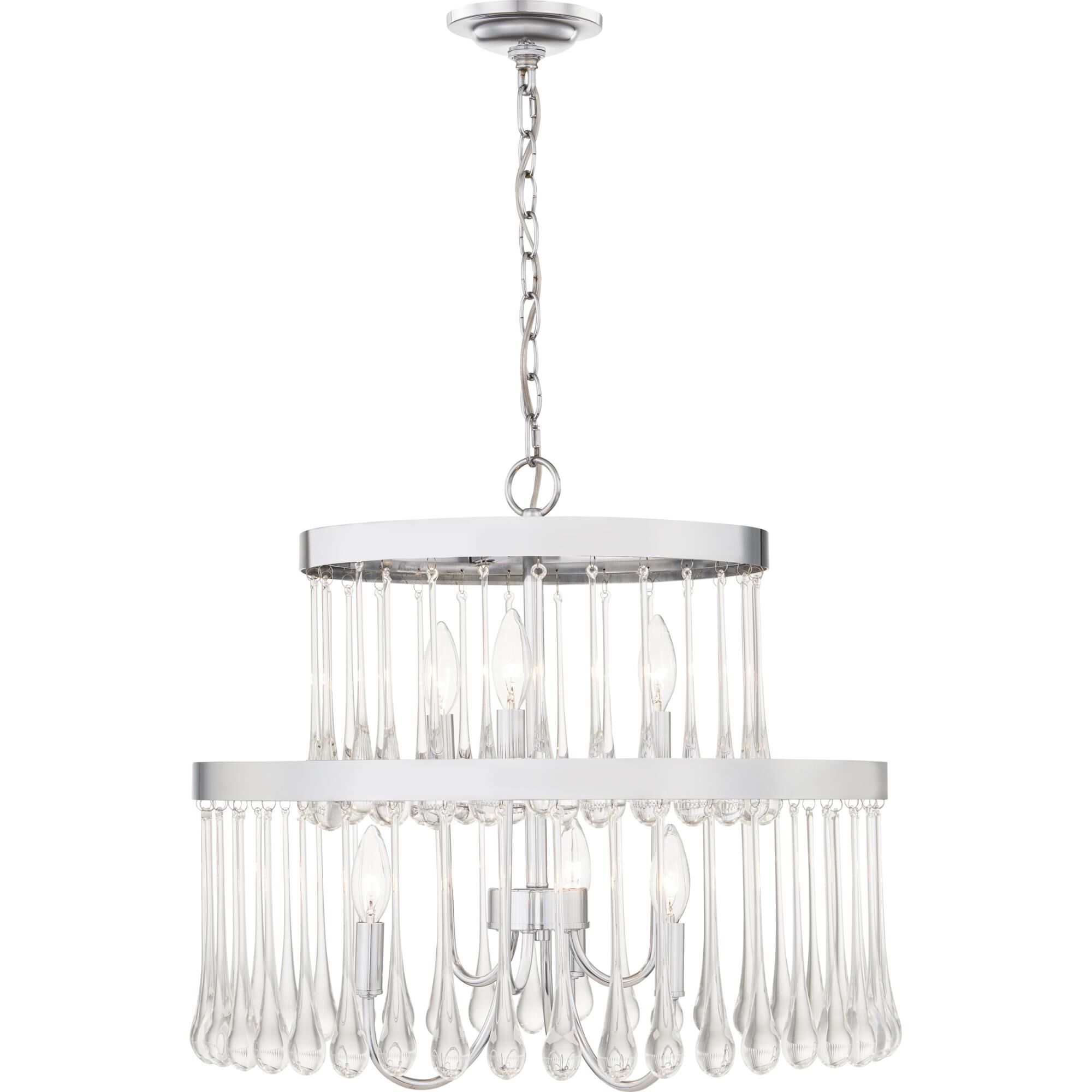 Shown in Polished Chrome finish and Y crystal and Clear Crystal Drops shade