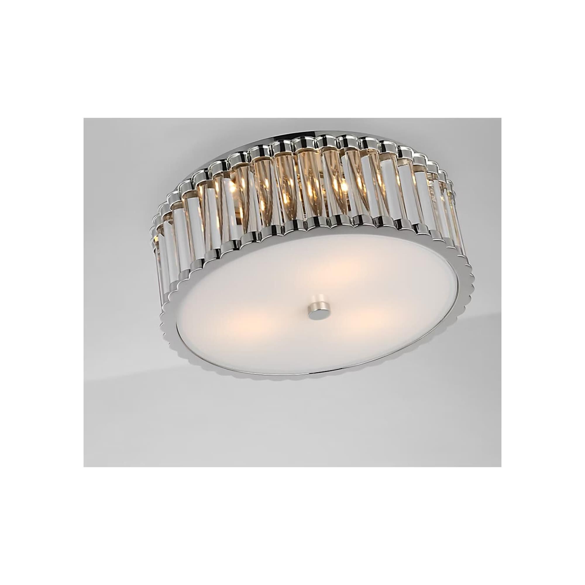 Shown in Polished Nickel finish and Clear glass