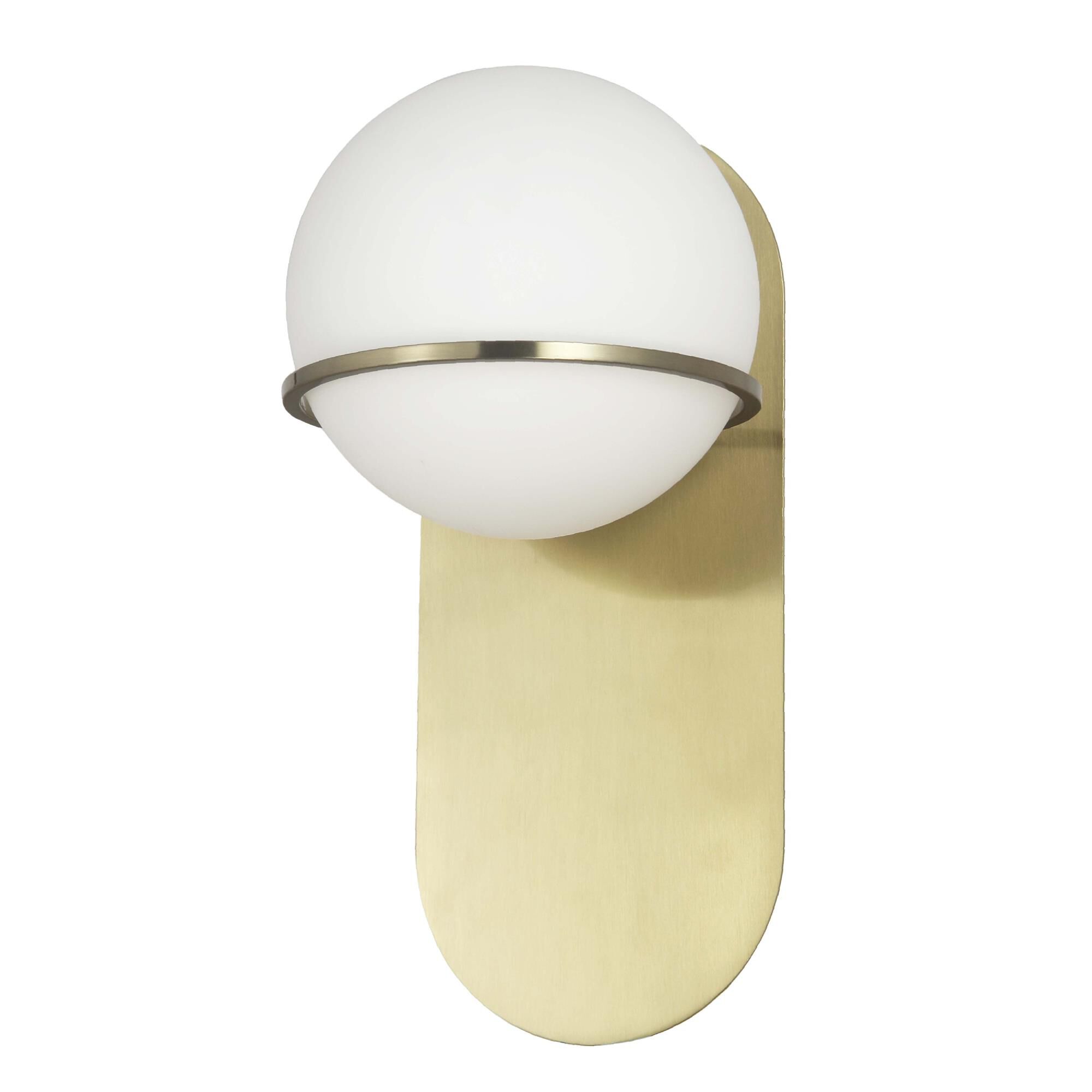 Shown in Aged Brass finish and White shade