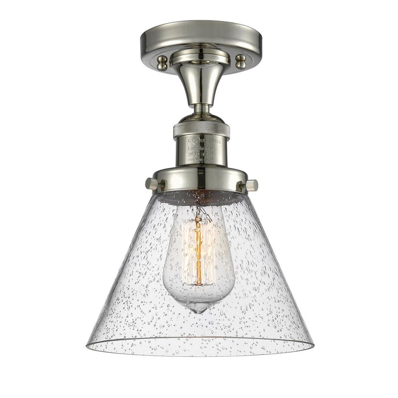 Bruno Marashlian Large Cone 7 Inch 1 Light Semi Flush Mount by Innovations Lighting