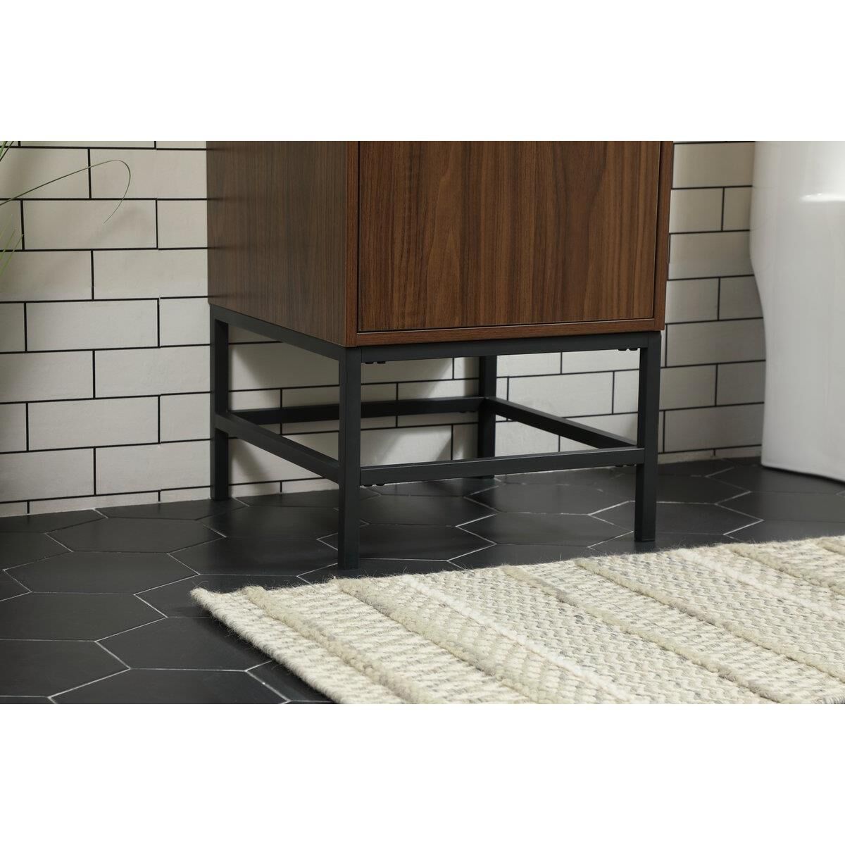 Shown in Walnut finish and Without Backsplash accent