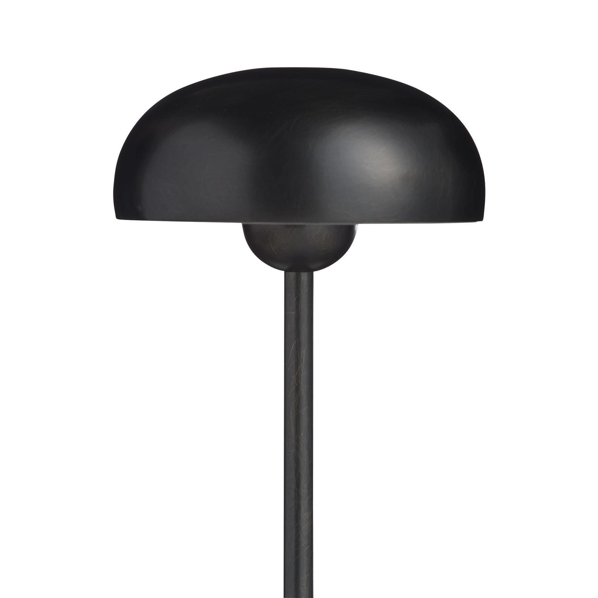 Shown in English Bronze and Black Faux Marble Decal finish and Frosted glass