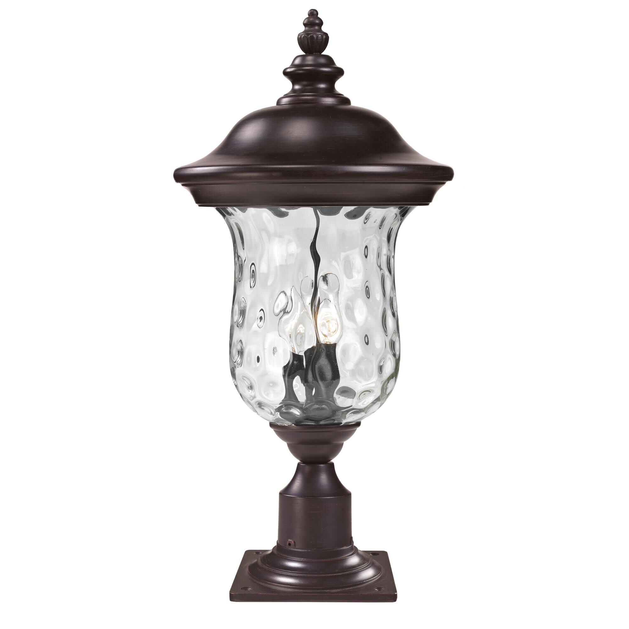 Shown in Bronze finish and Glass shade