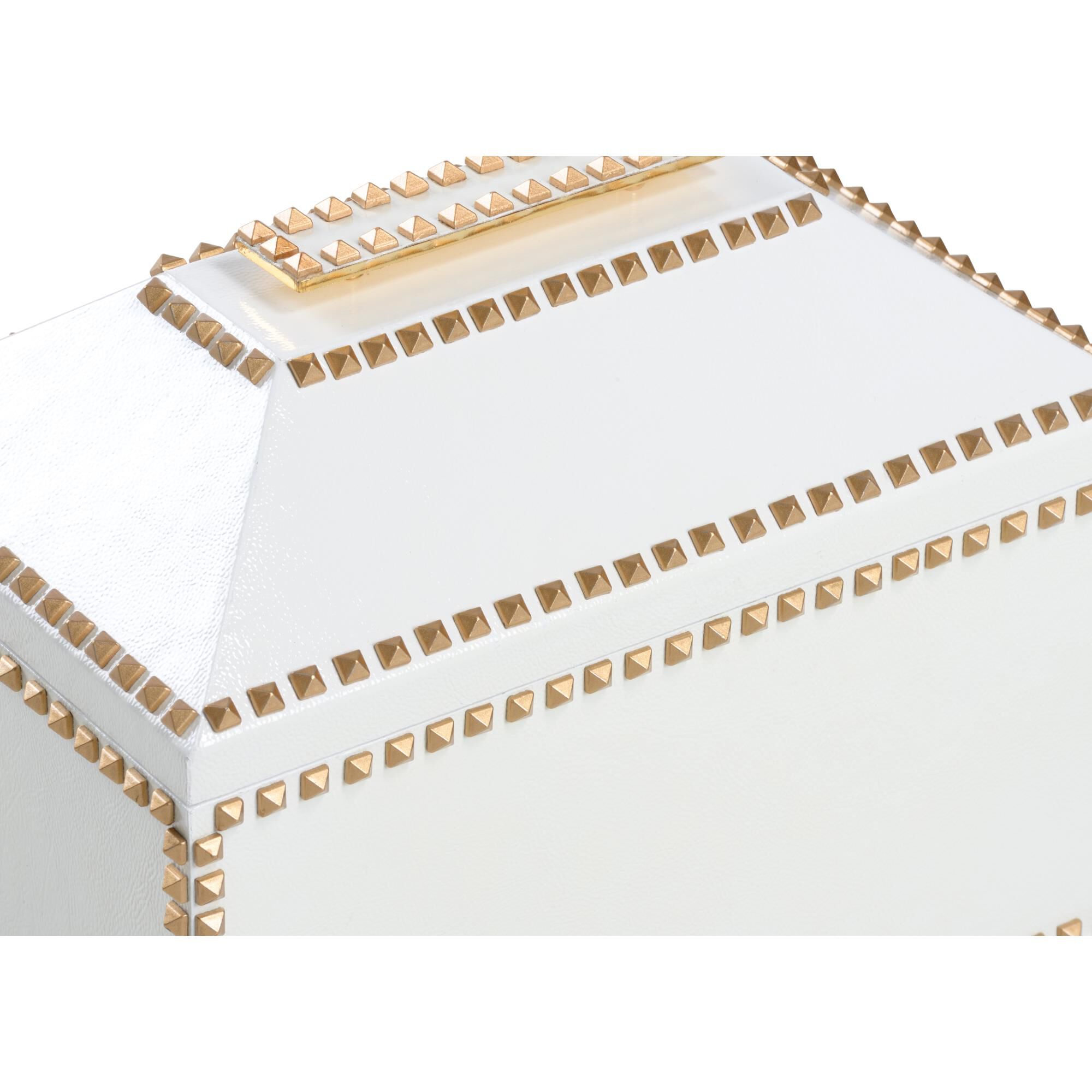 Chic Studded Box - White Accent Box by Chelsea House