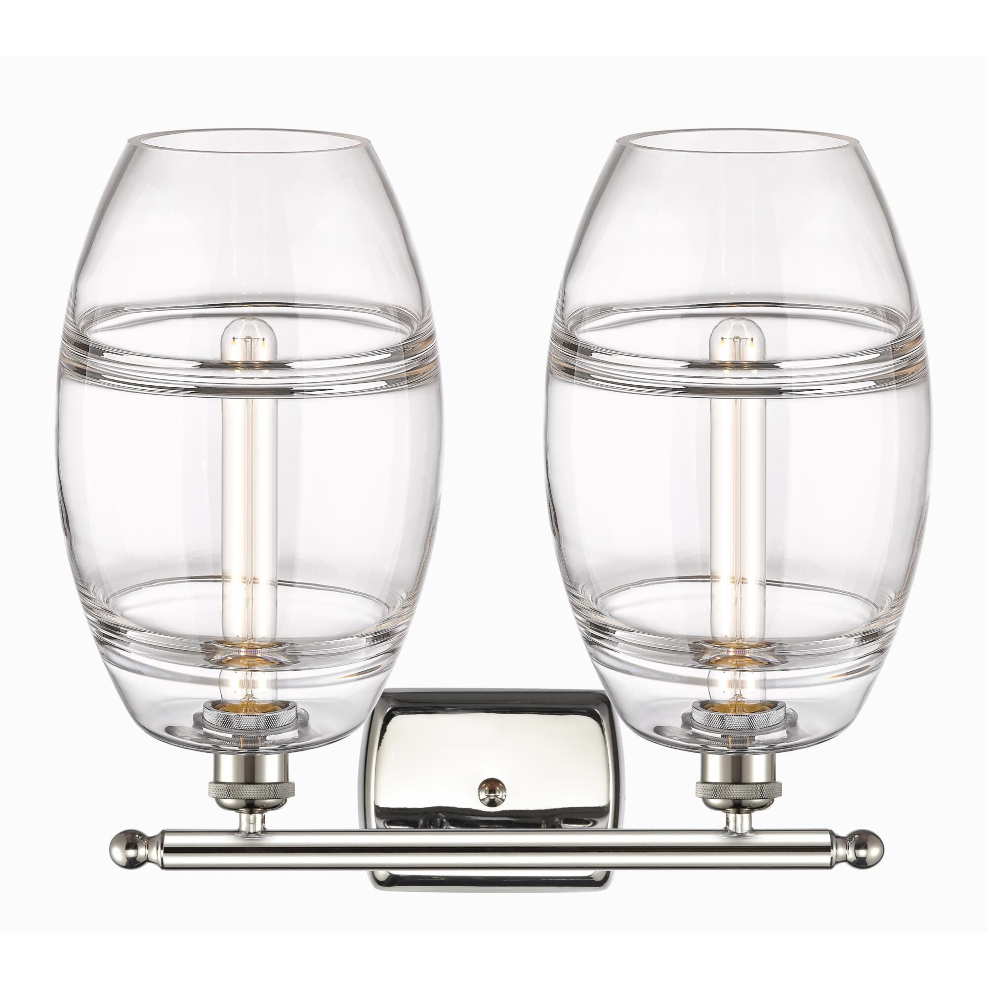 Shown in Polished Nickel finish and Clear glass