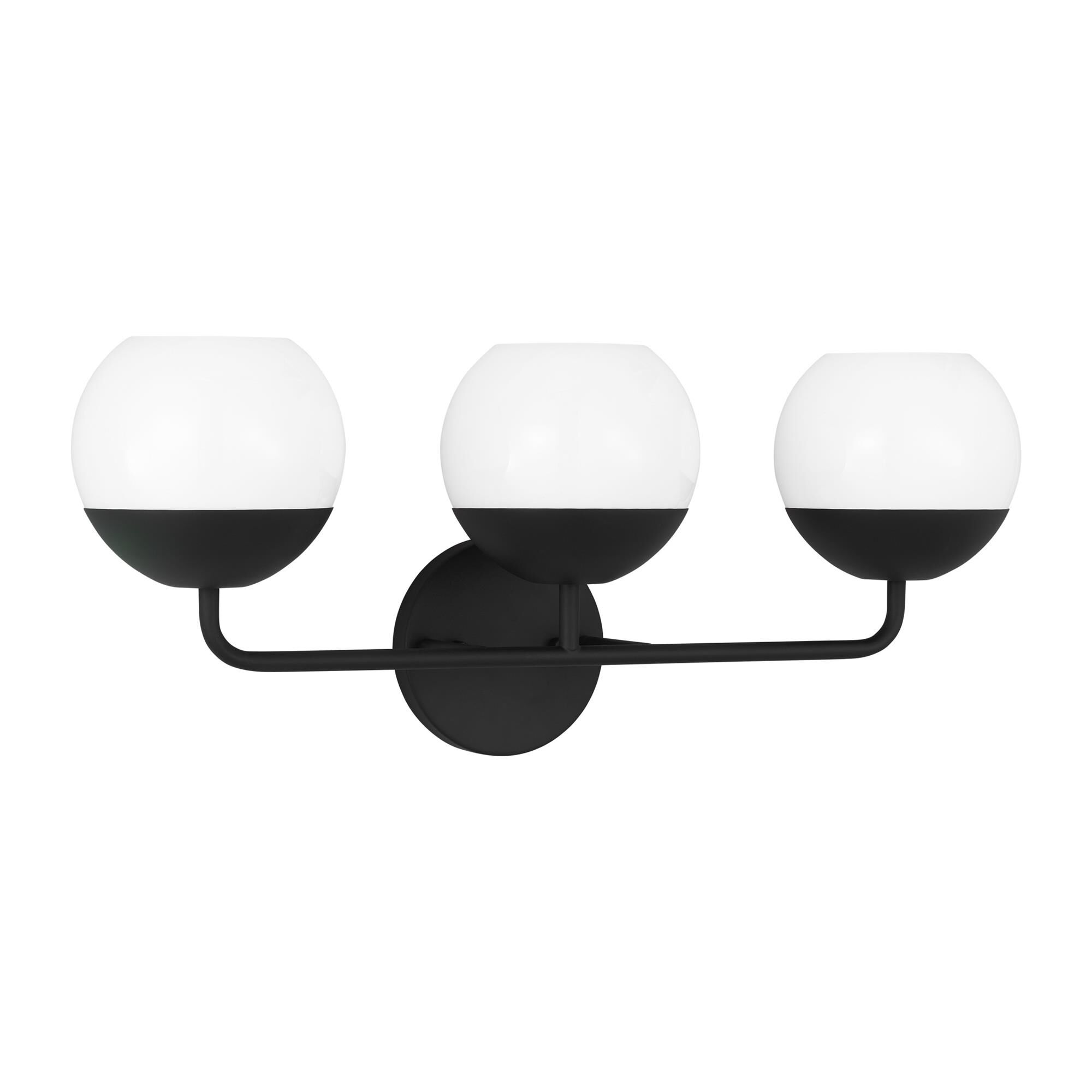 Shown in Midnight Black finish and Milk glass and Milk Glass s shade