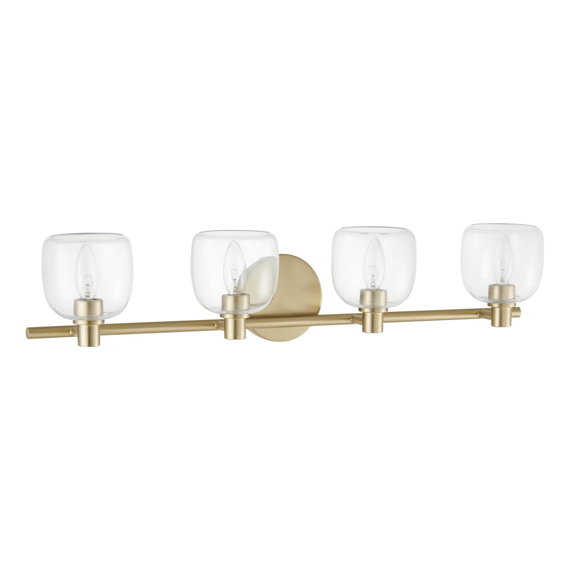 Shown in Champagne Gold finish and Clear glass