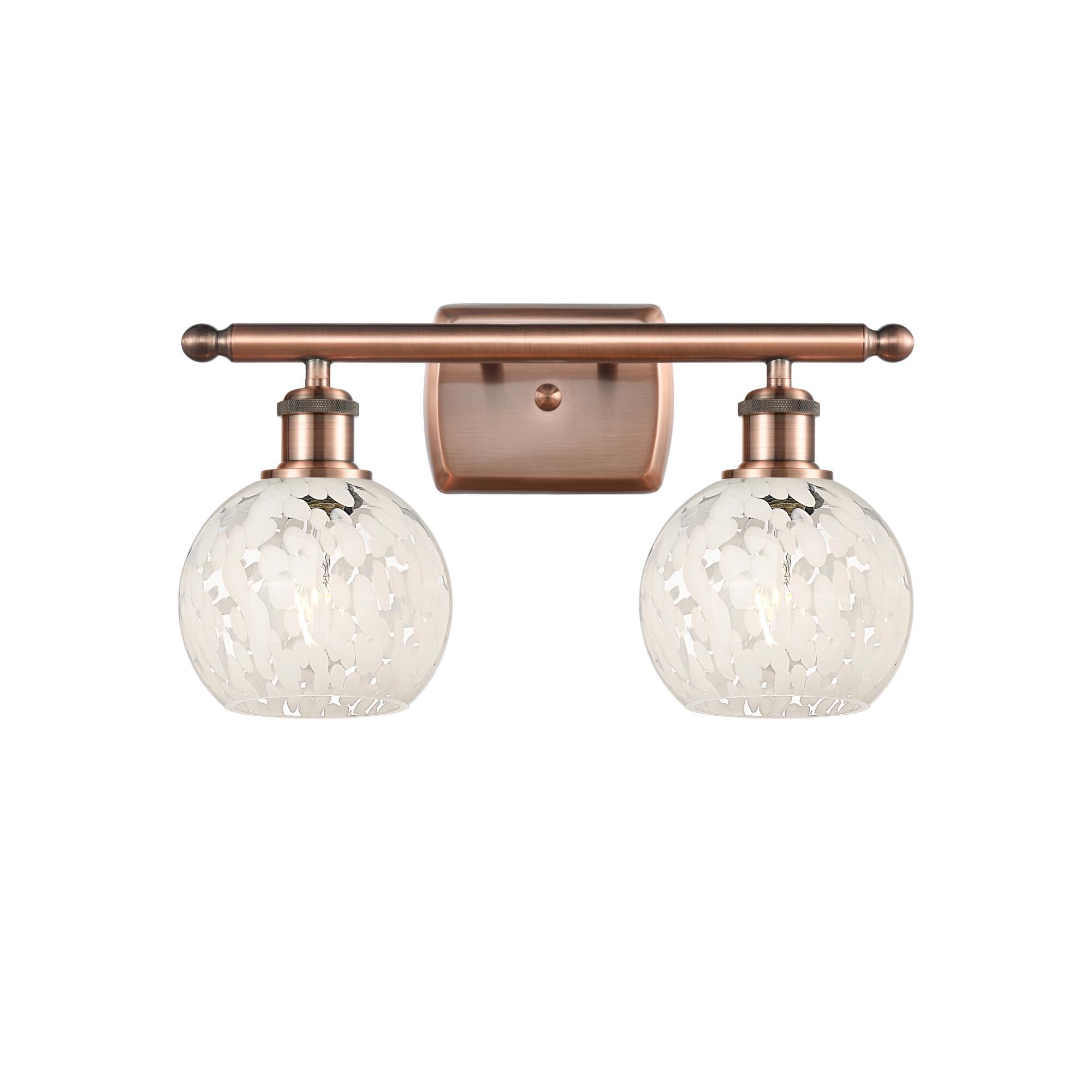 Shown in Antique Copper finish and White Mouchette glass