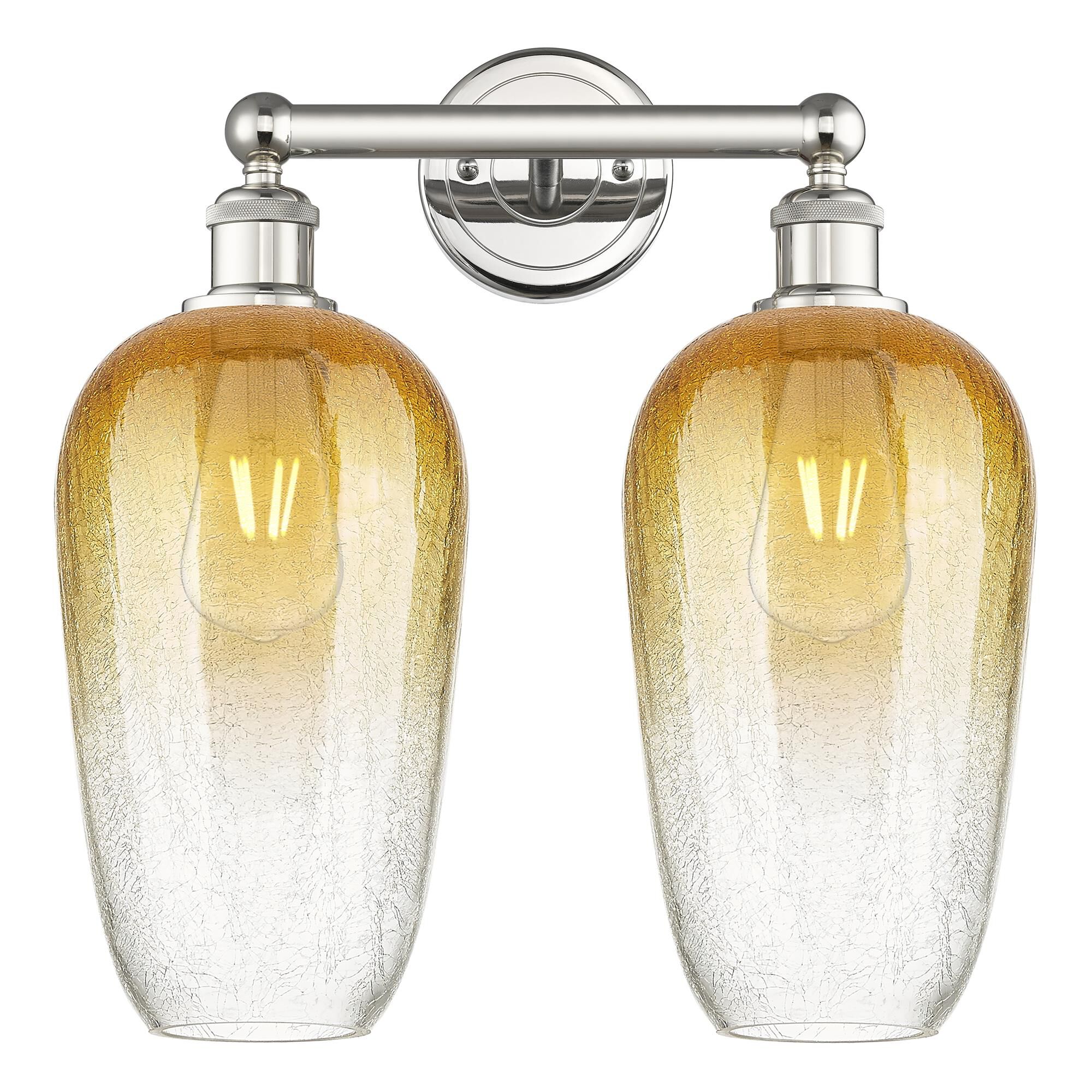 Shown in Polished Nickel finish and Amber glass