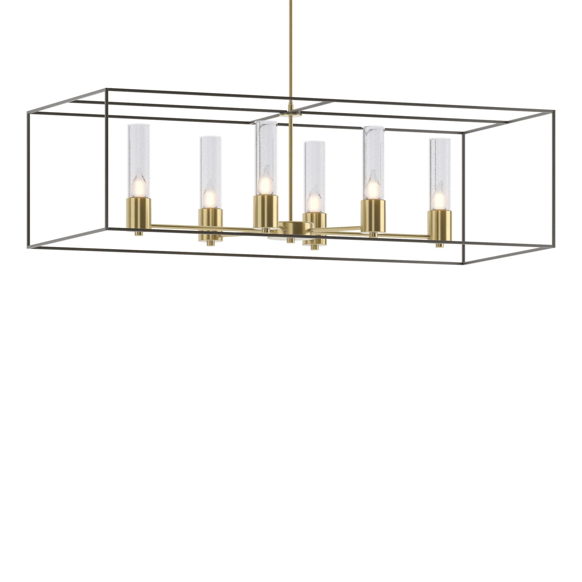 Shown in Modern Brass finish and Clear glass and Dark Smoke accent