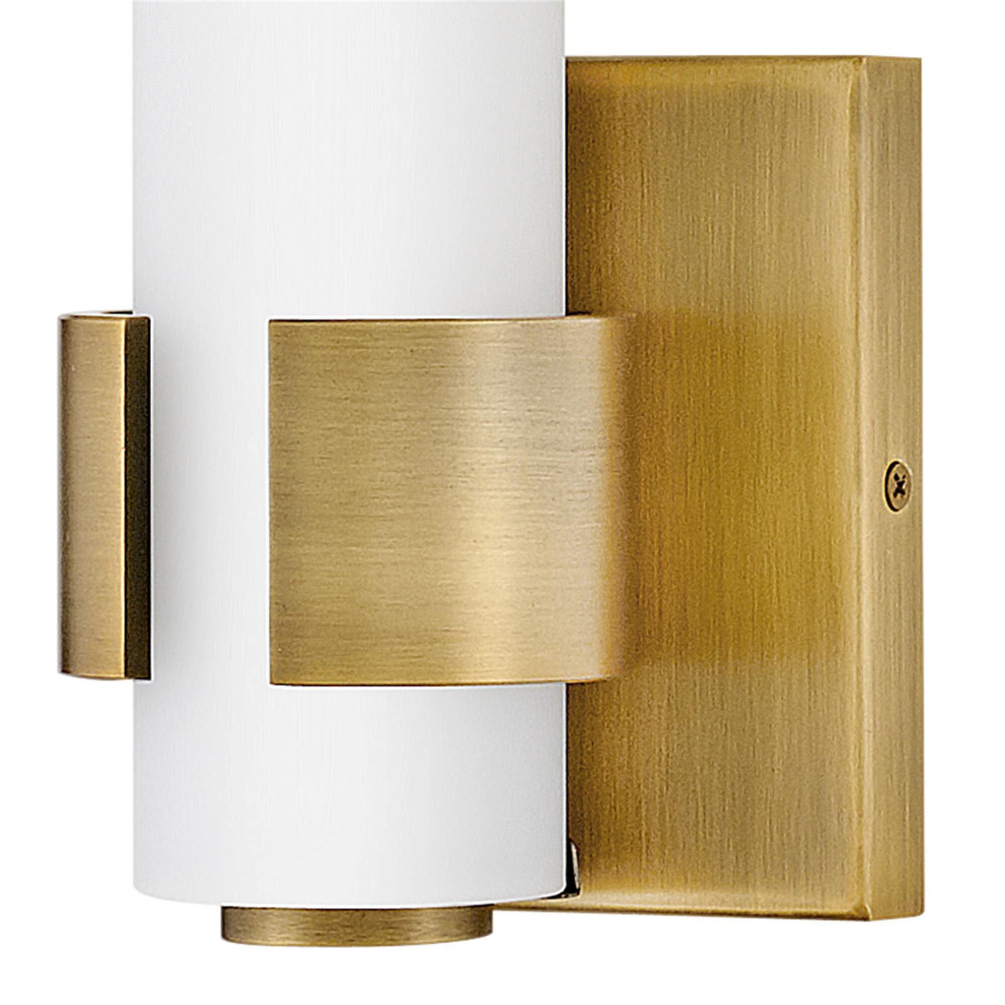 Shown in Lacquered Brass finish and Etched White glass