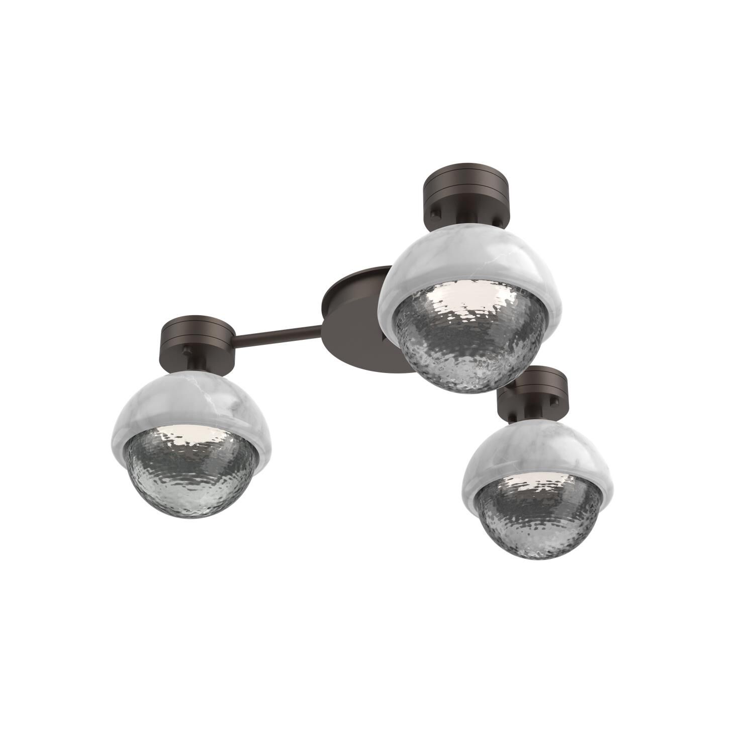 Shown in Flat Bronze finish and Smoke glass and White Marble accent