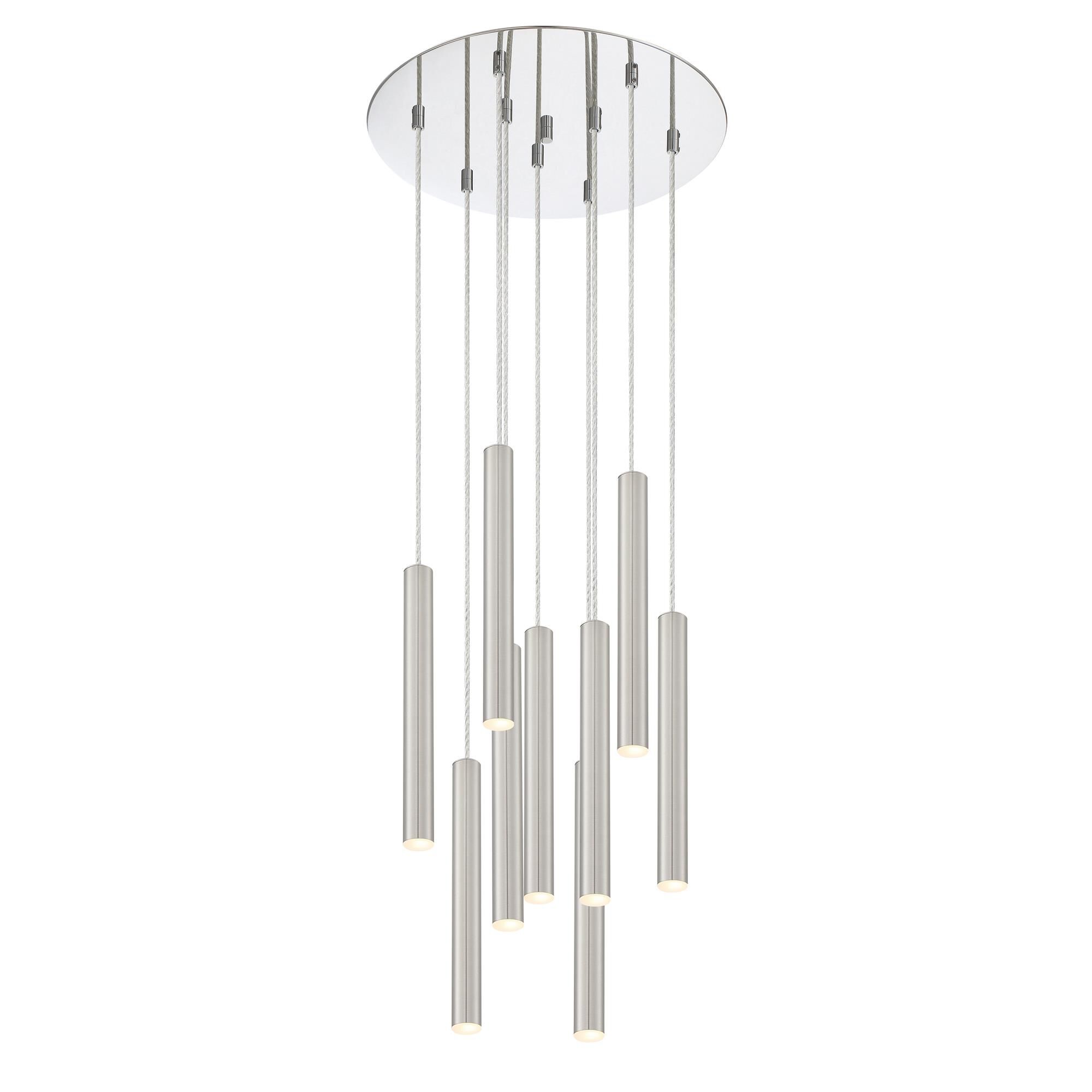 Shown in Chrome finish and Steel glass and Steel shade