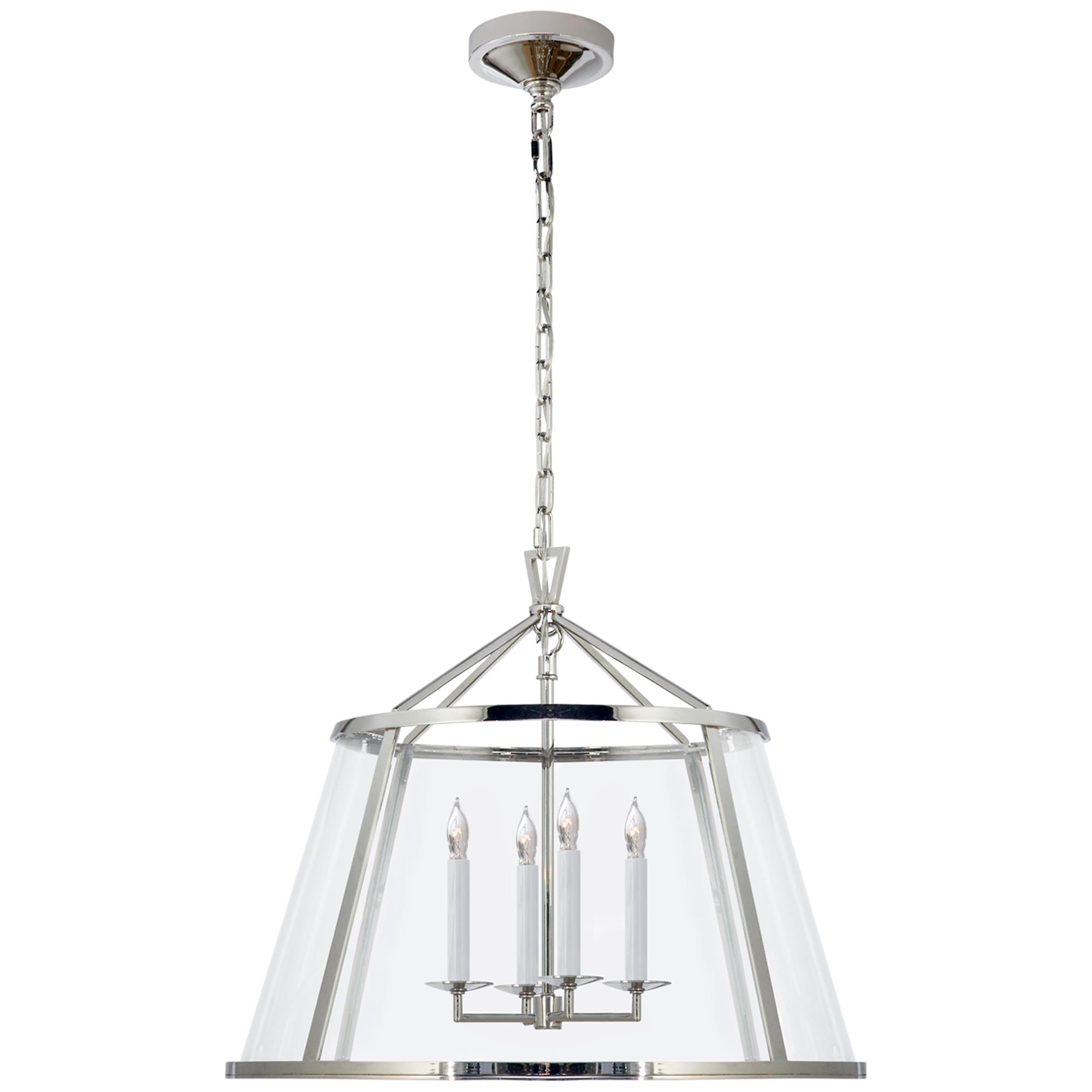 Shown in Polished Nickel finish and Clear glass