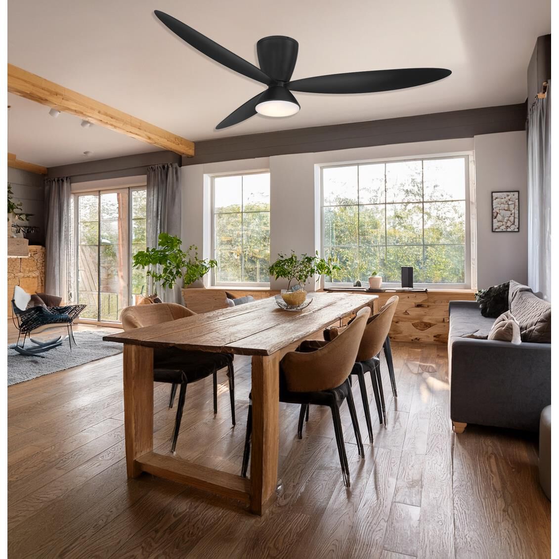 Hourglass 58 Inch Flush Mount Fan with Light Kit by Minka Aire