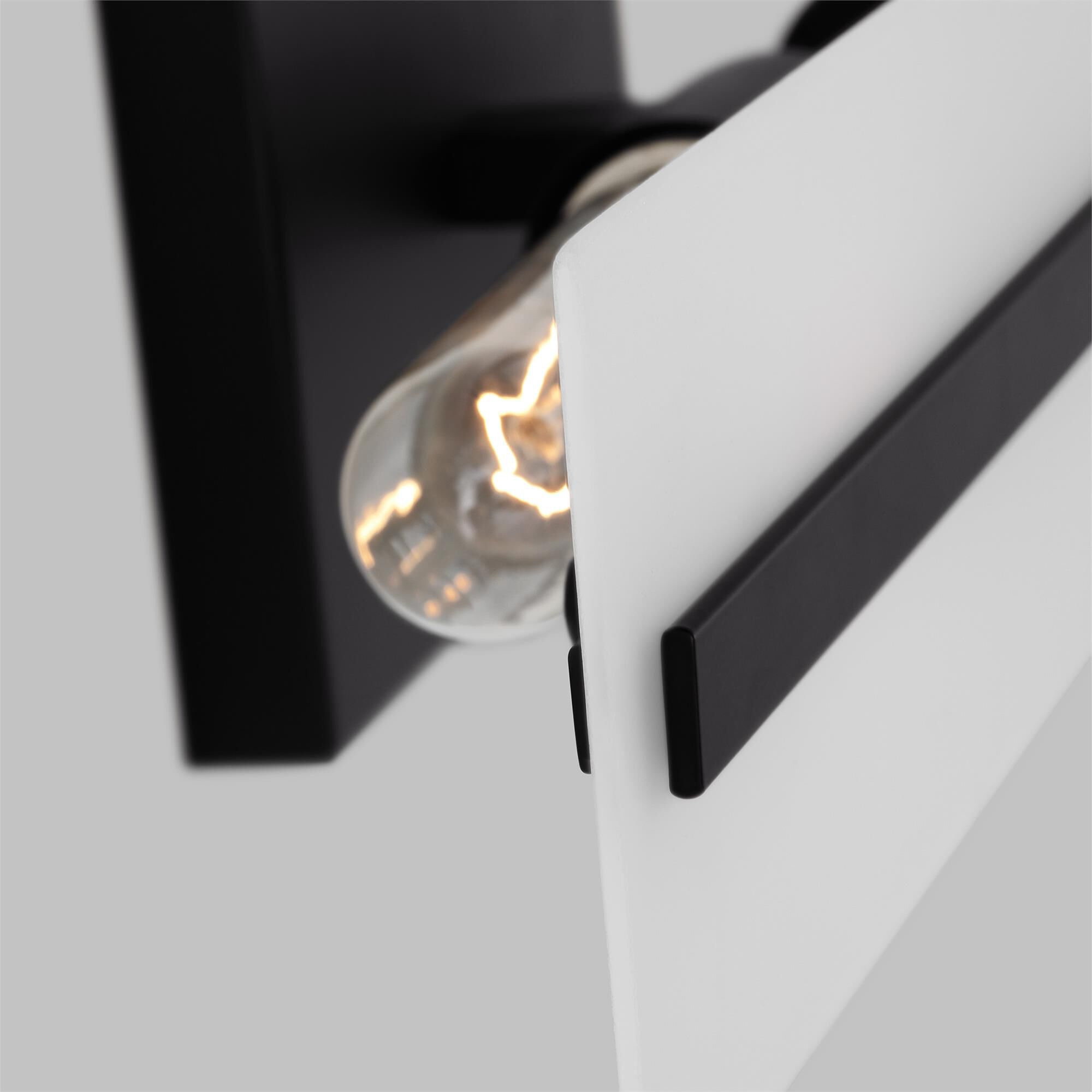 Shown in Midnight Black finish and Satin Etched glass and Satin Etched Glass shade