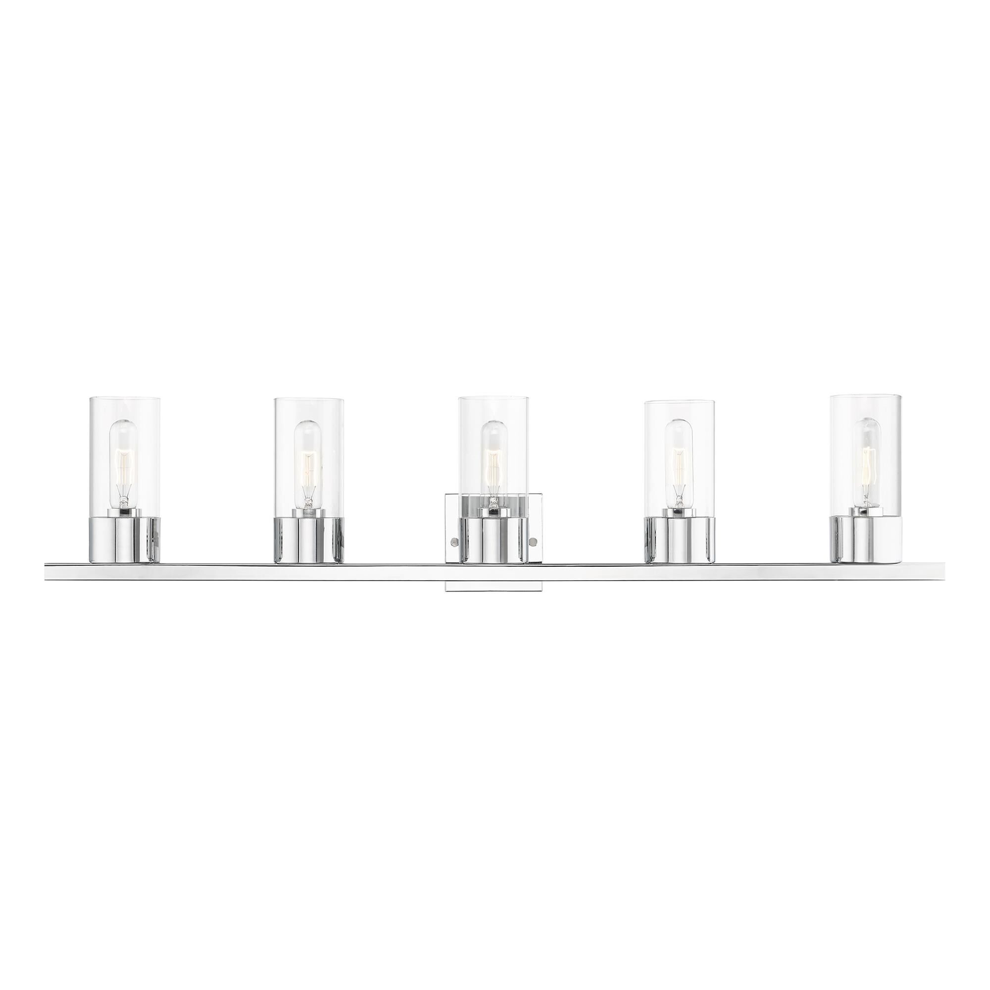 Shown in Polished Chrome finish and Clear glass