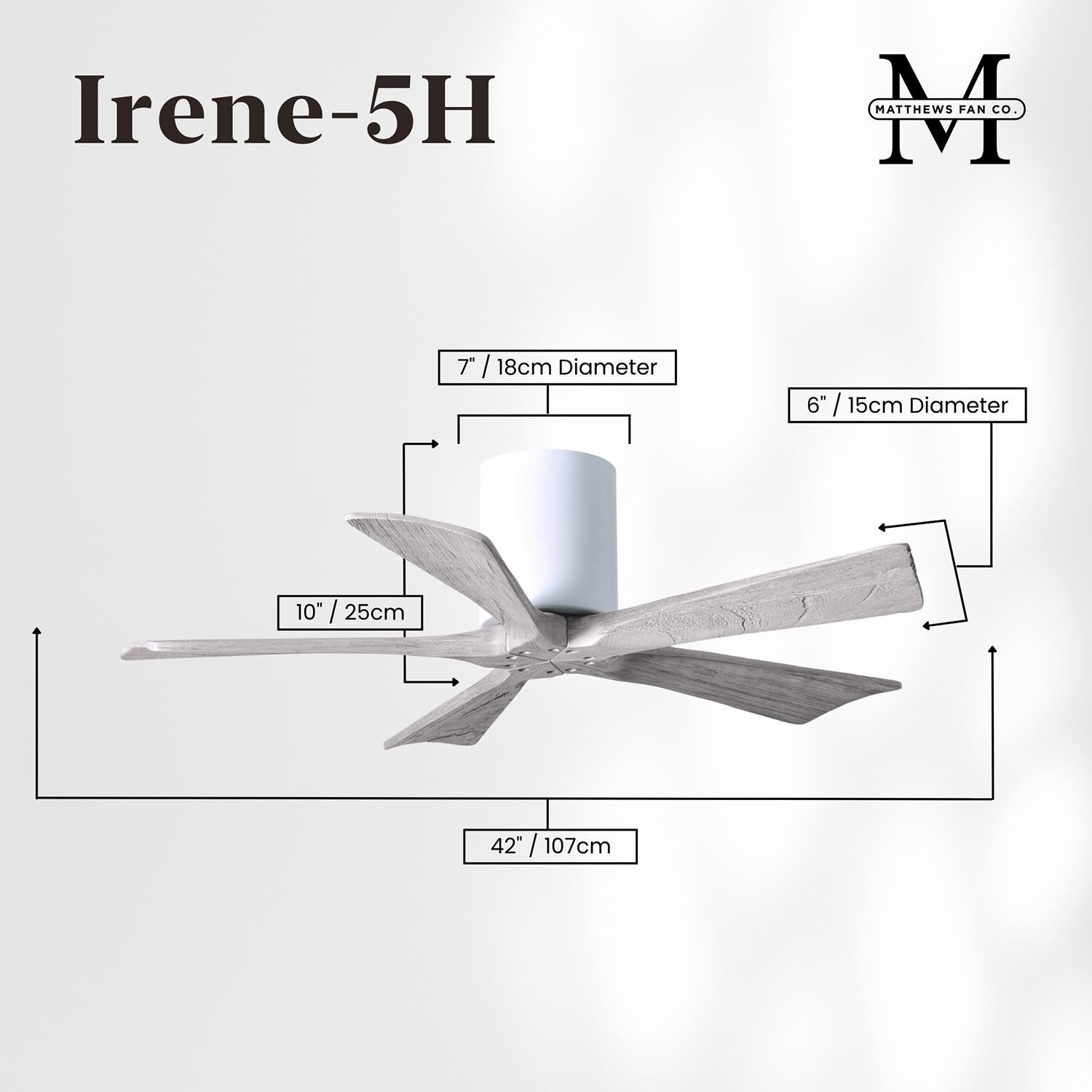 Irene 42 Inch Flush Mount Fan by Matthews Fan Company