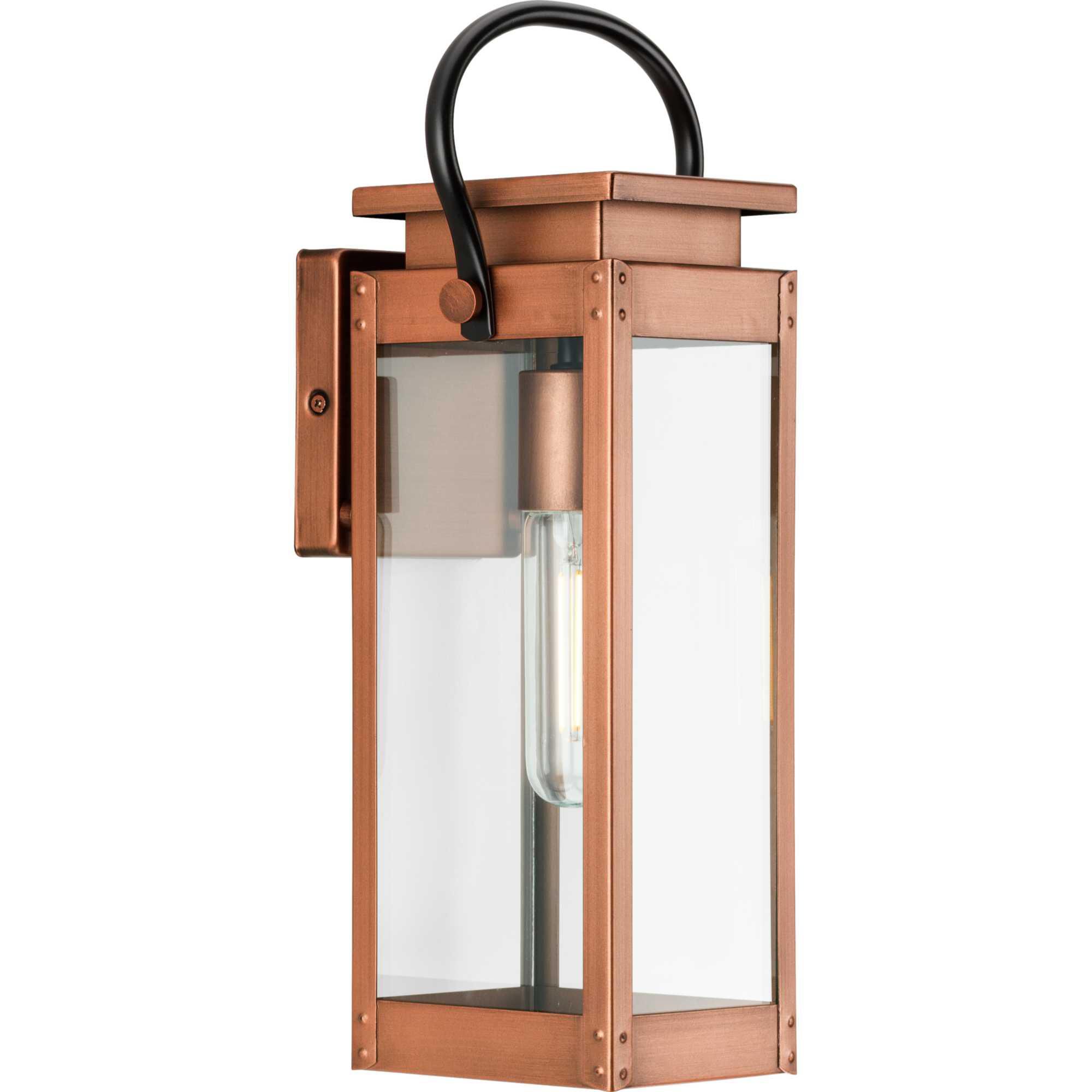 Shown in Antique Copper finish and Clear glass