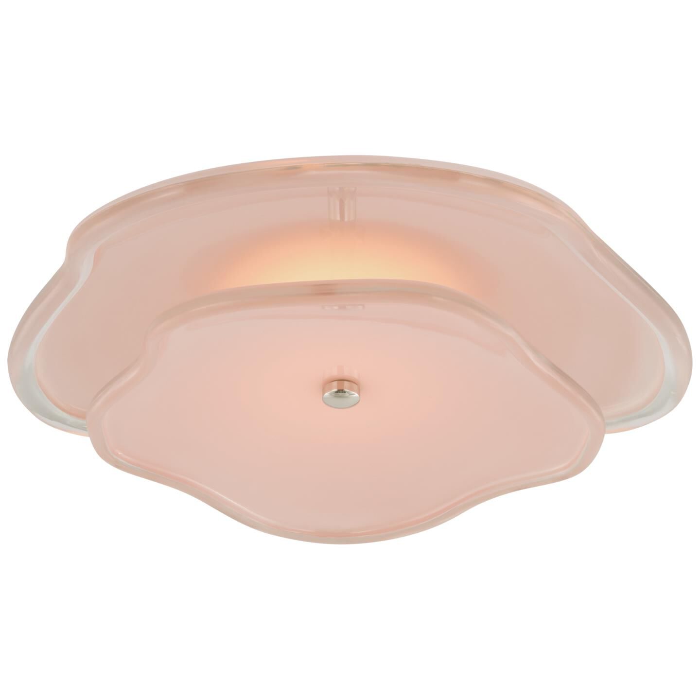 Shown in Polished Nickel finish and Blush Tinted Glass shade